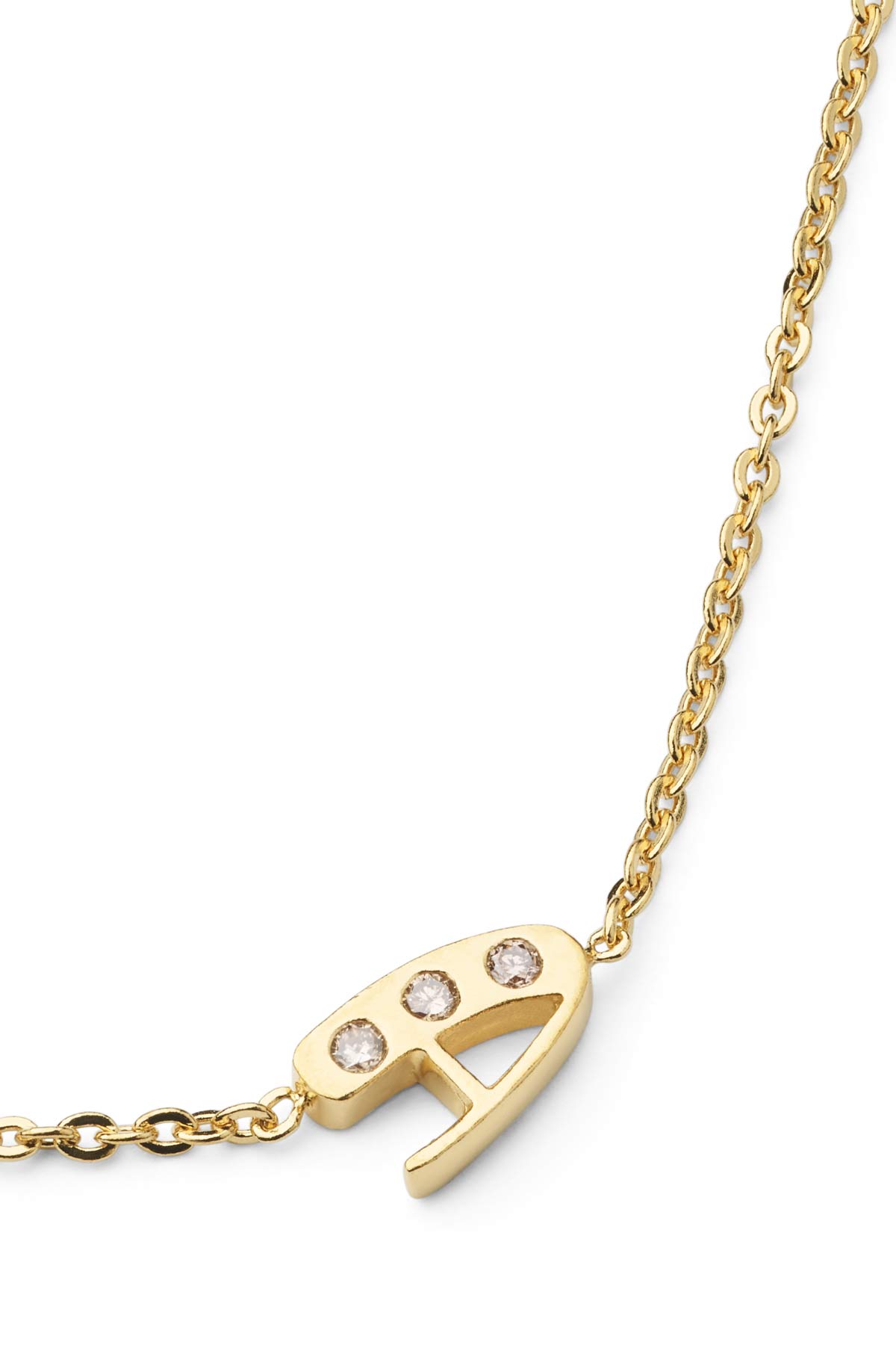 Diamond letter necklace - Rabens Momento I Gold w/ Champaign diamond