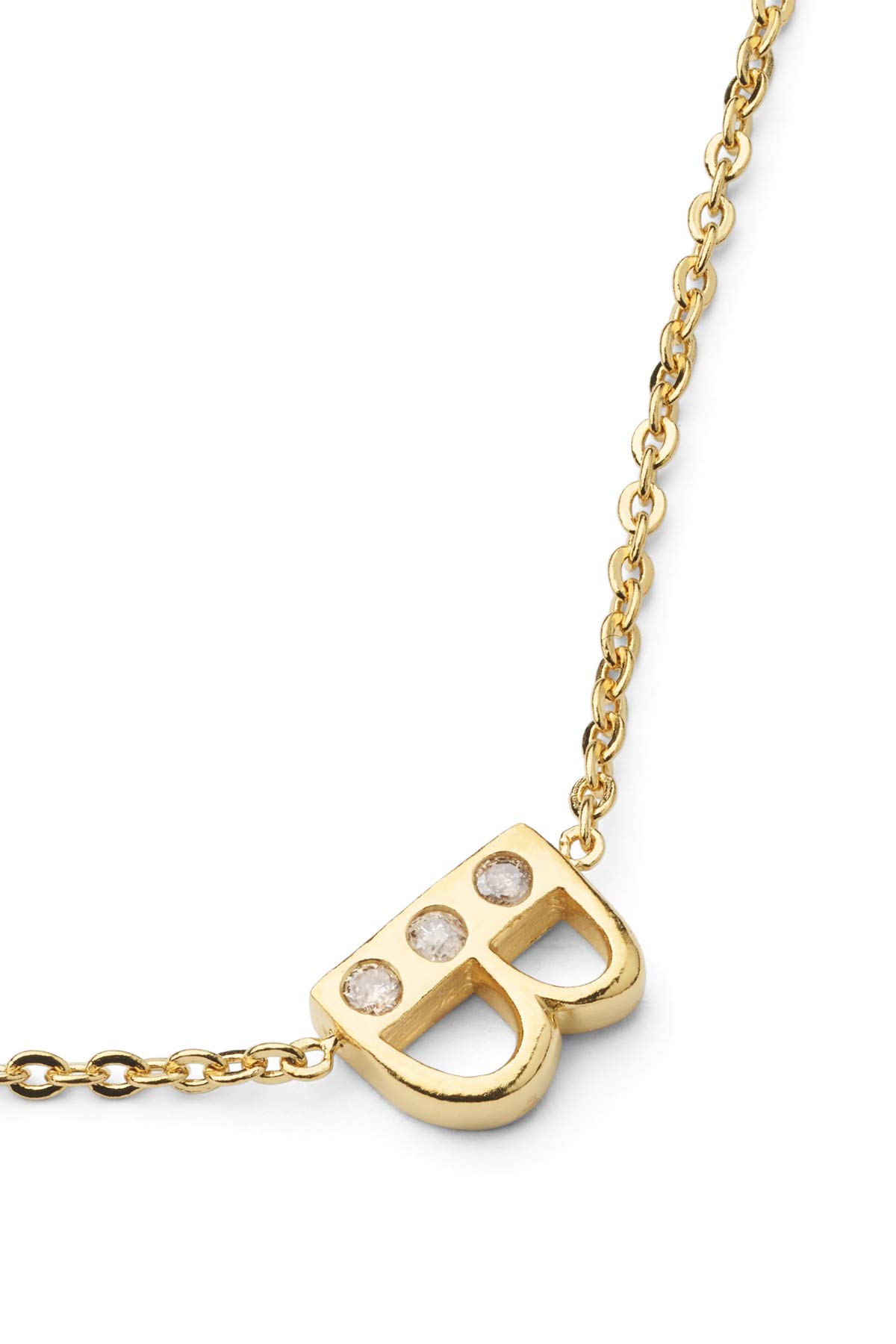 Diamond letter necklace - Rabens Momento I Gold w/ Champagne diamond