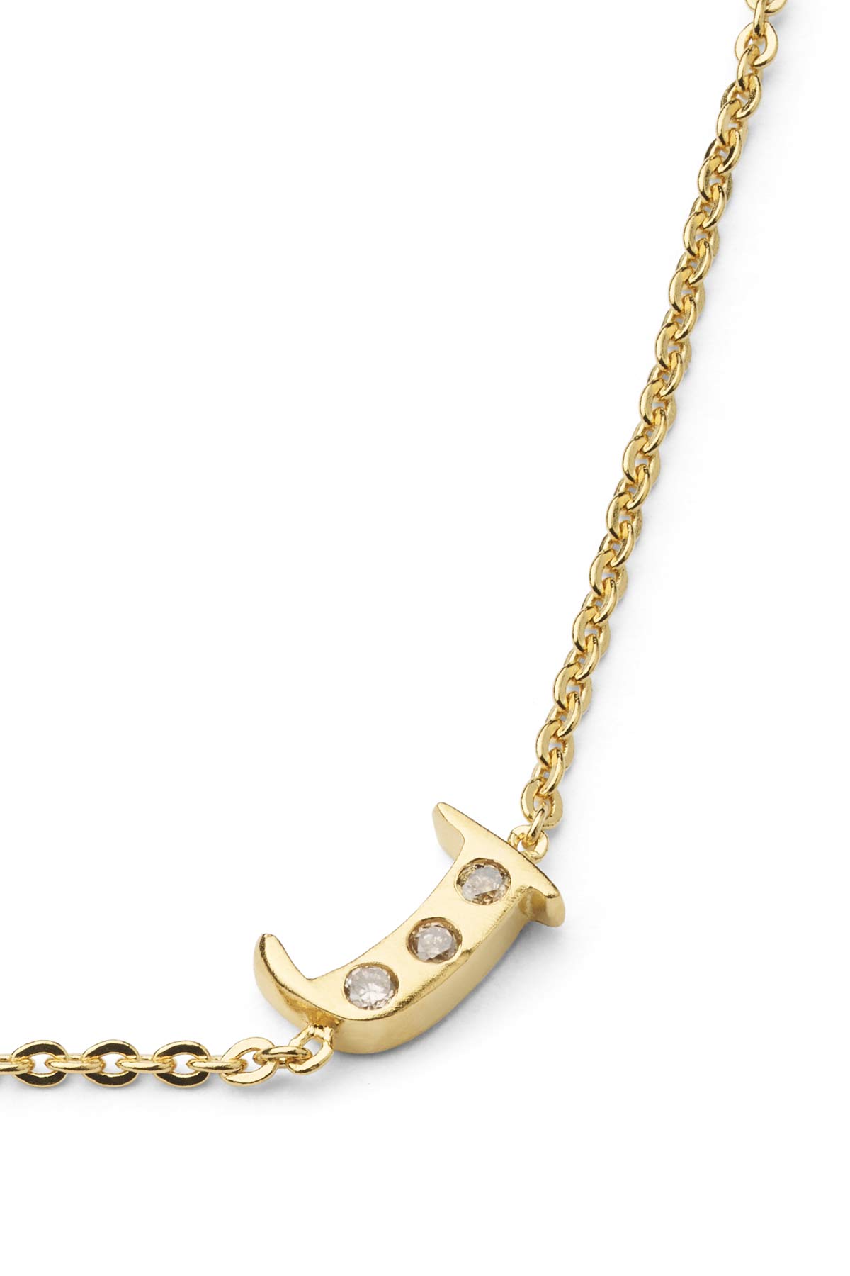Diamond letter necklace - Rabens Momento I Gold w/ Champagne diamond