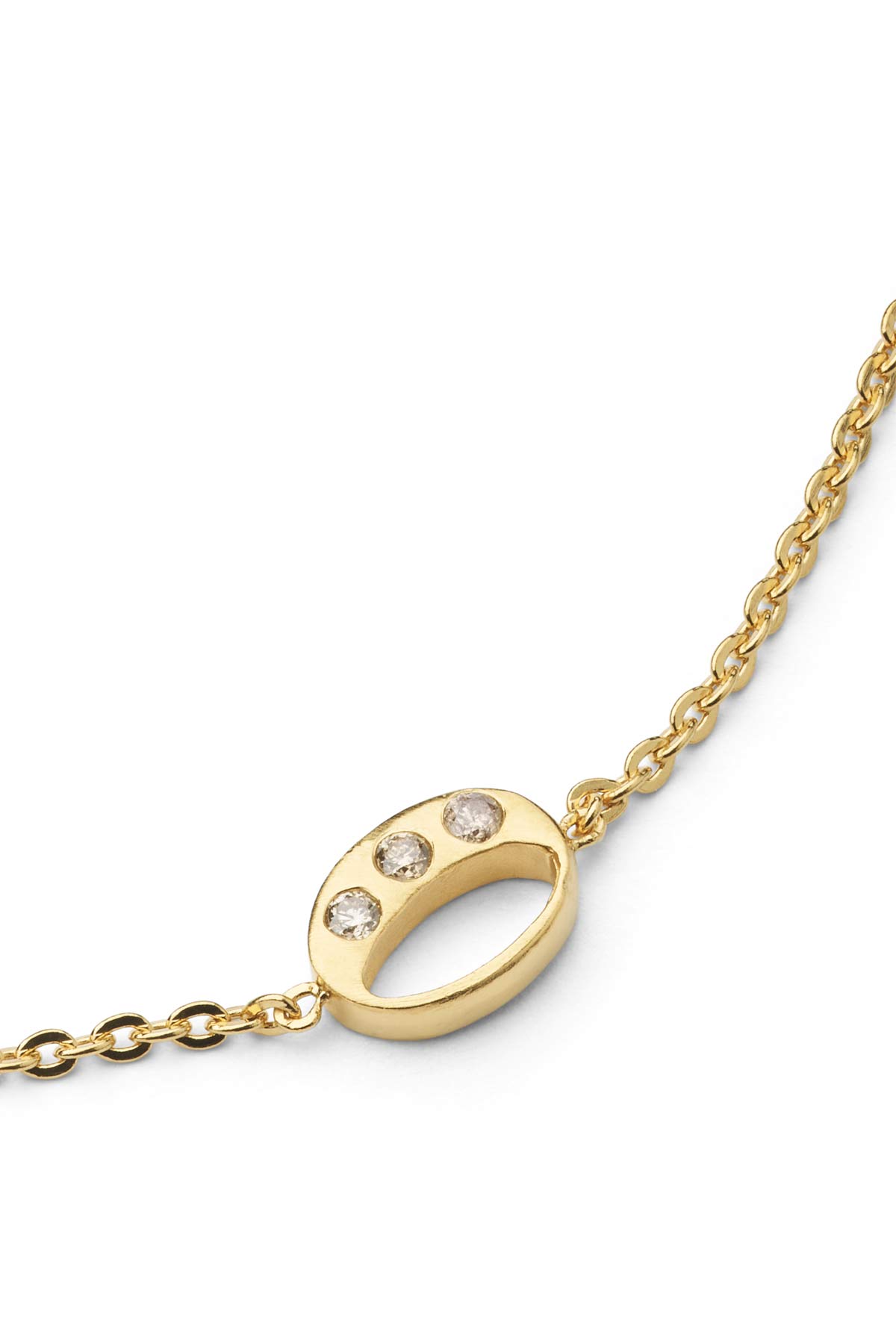 Diamond letter necklace - Rabens Momento I Gold w/ Champagne diamond