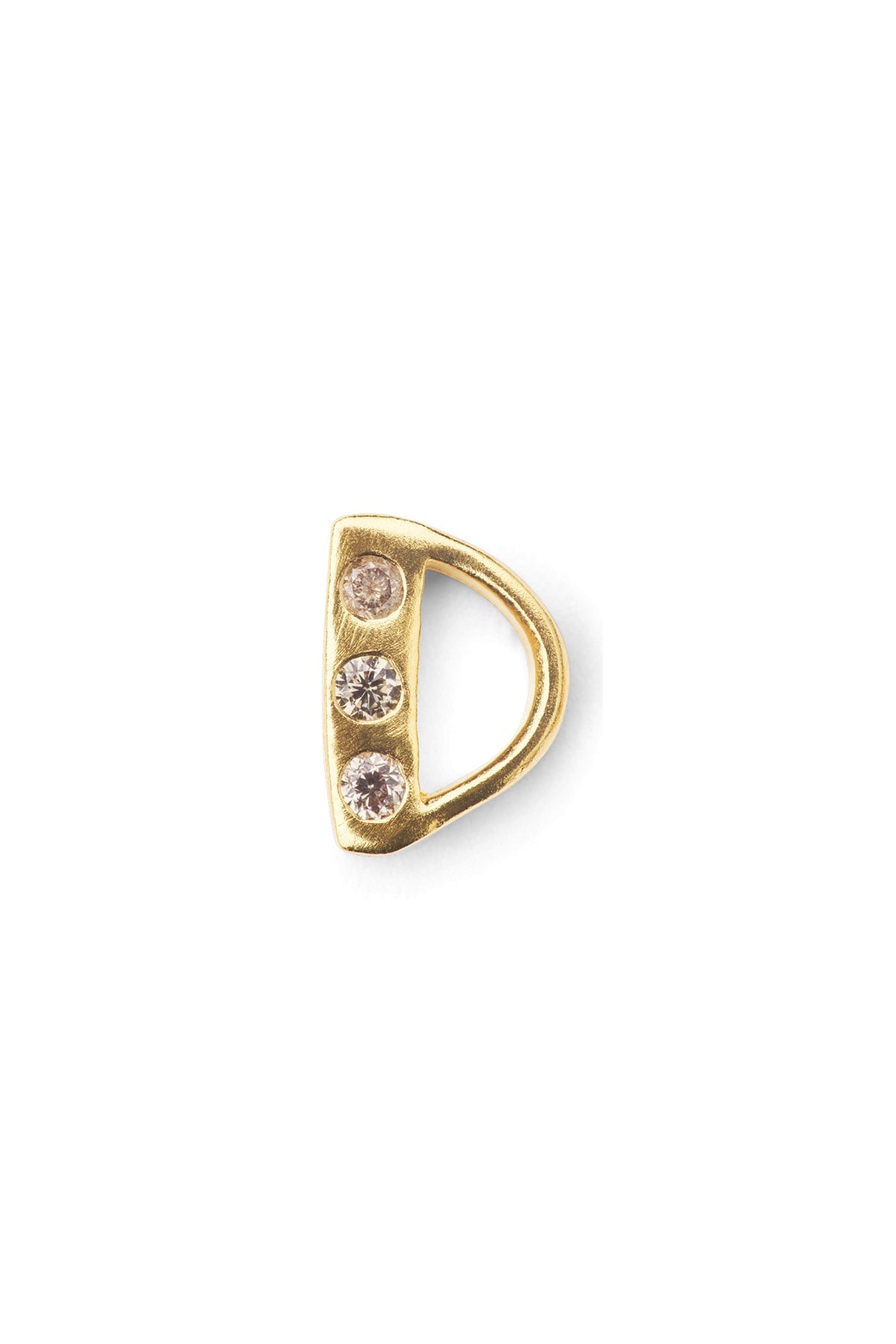 Diamond letter ear stud - Rabens Momento I Gold w/ Champagne diamond