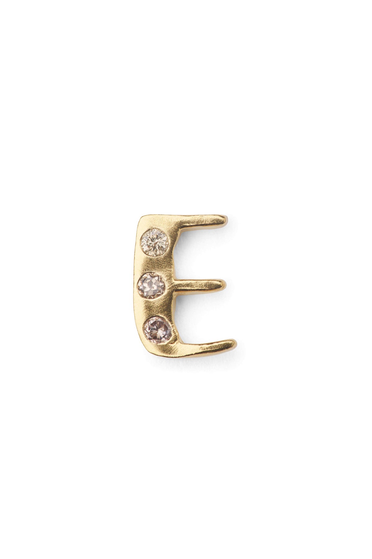 Diamond letter ear stud - Rabens Momento I Gold w/ Champagne diamond