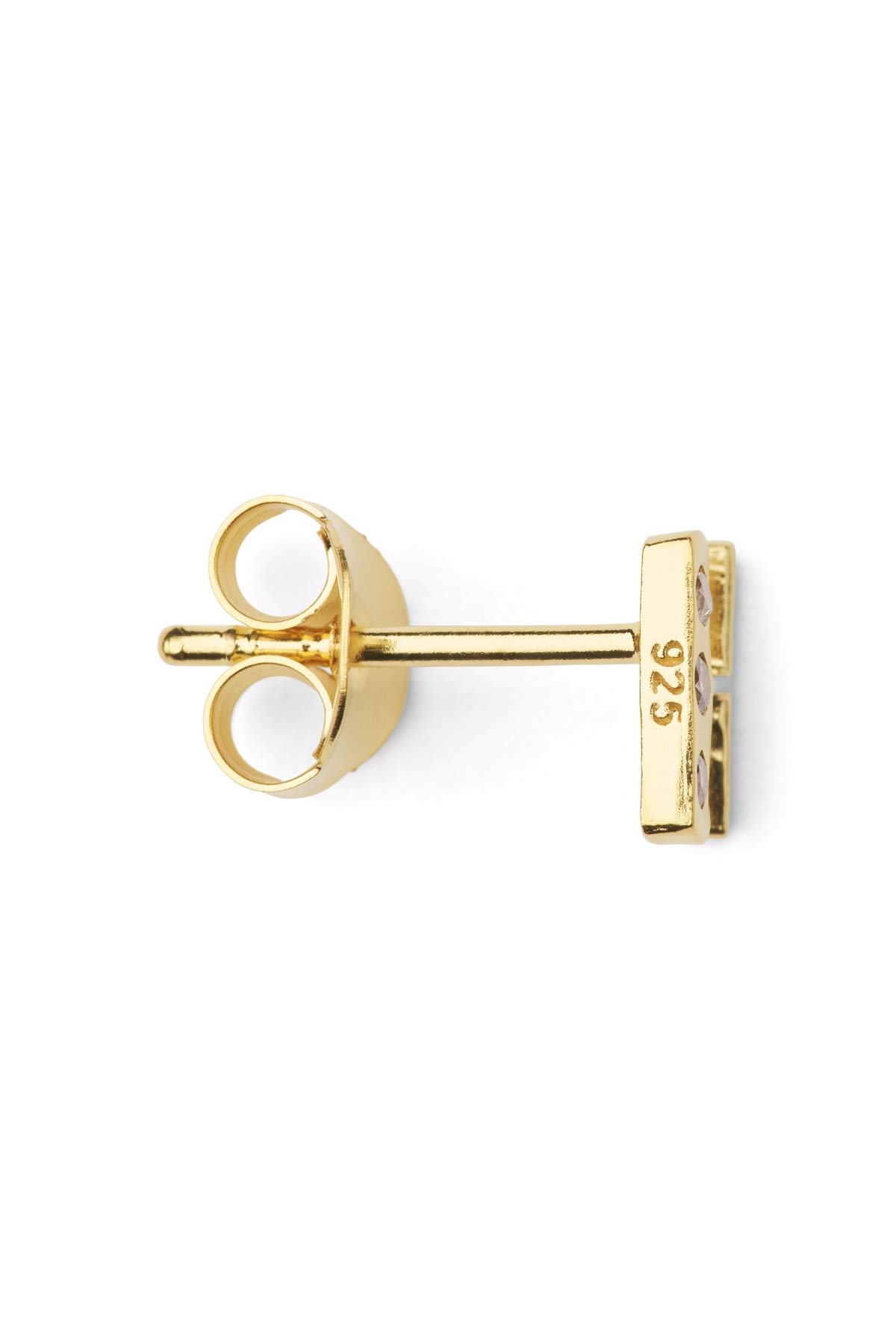 Diamond letter ear stud - Rabens Momento I Gold w/ Champaign diamond