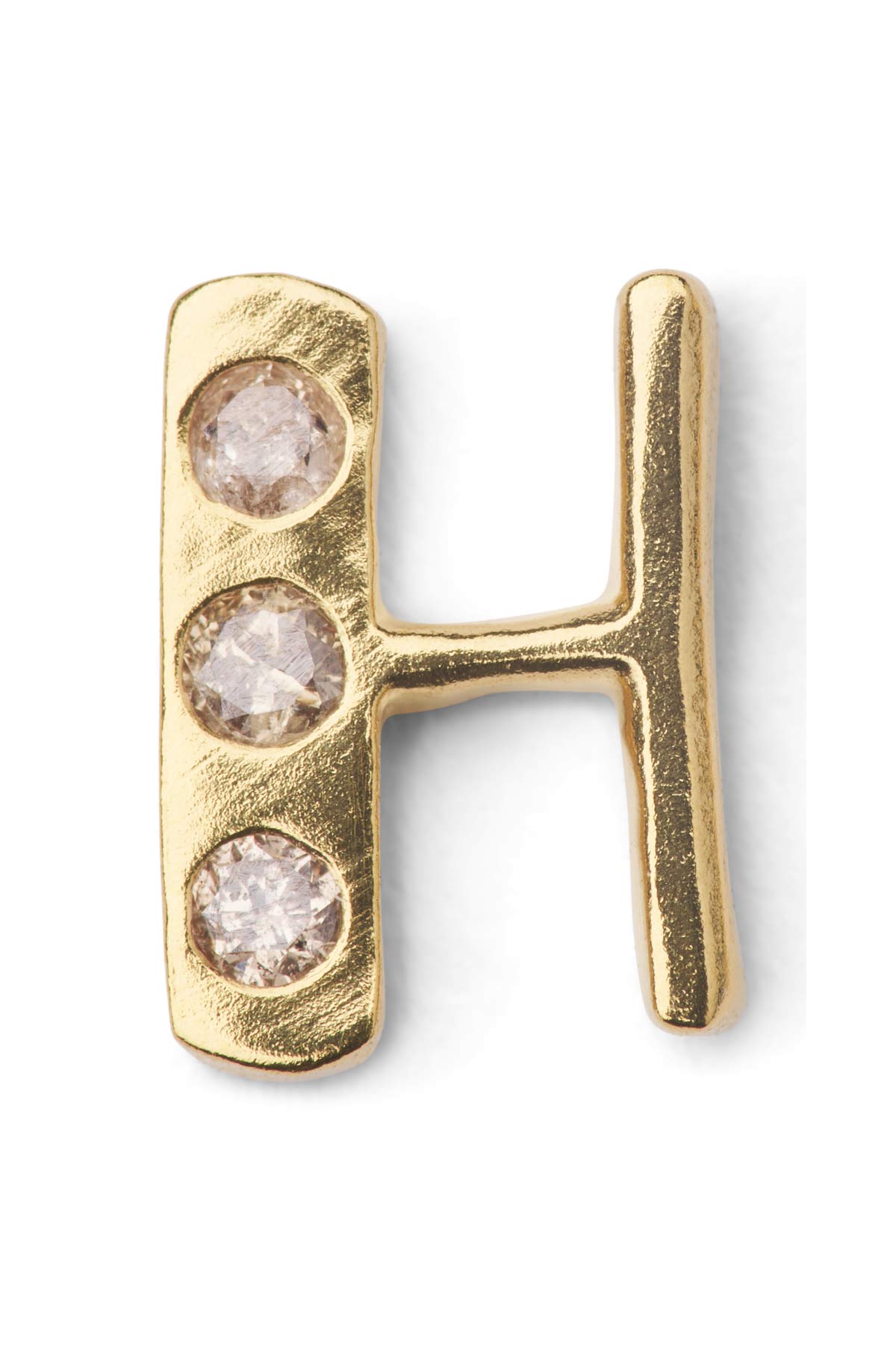 Diamond letter ear stud - Rabens Momento I Gold w/ Champaign diamond