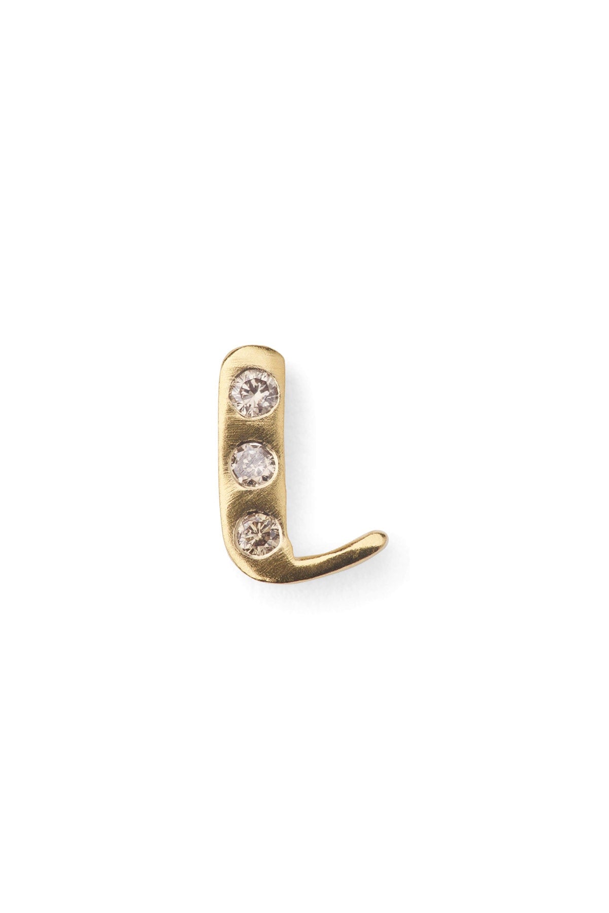 Diamond letter ear stud - Rabens Momento I Gold w/ Champagne diamond