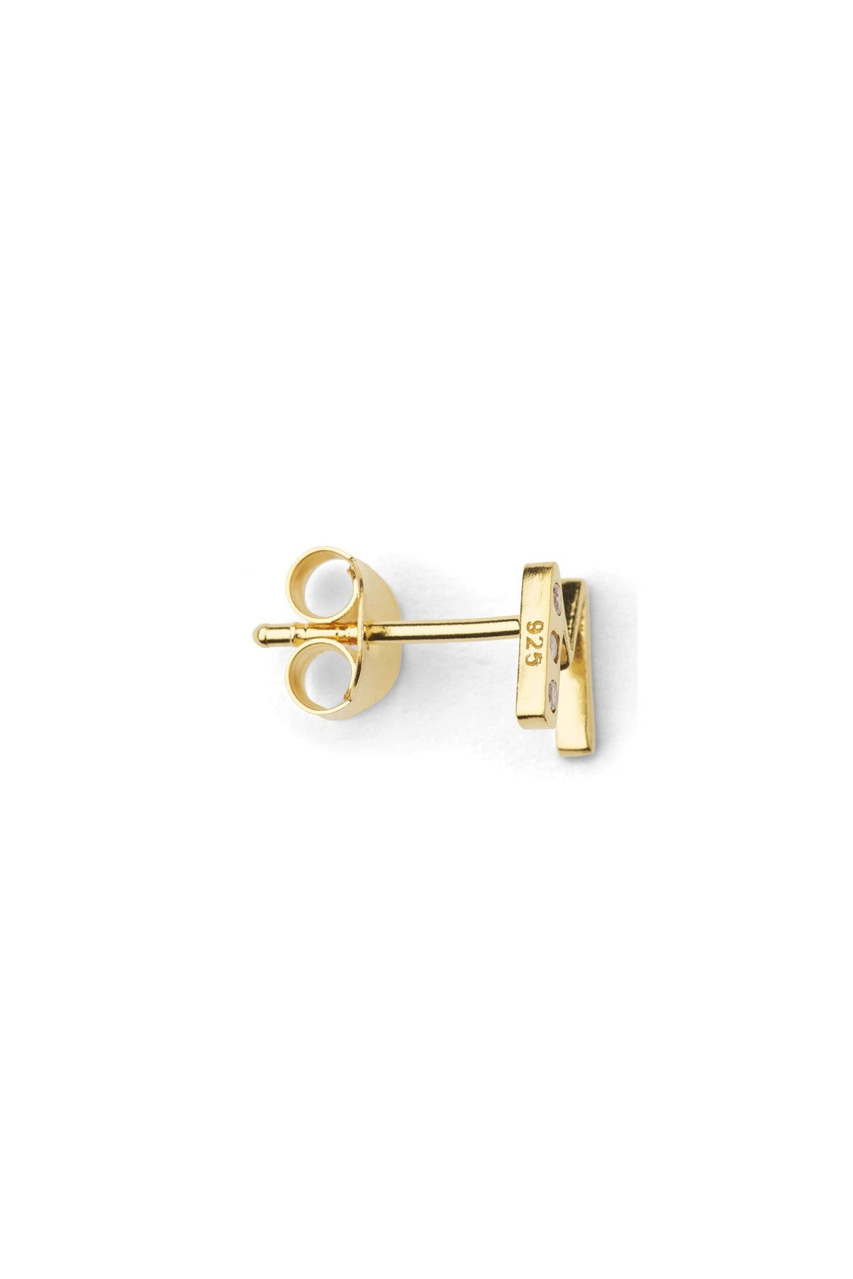 Diamond letter ear stud - Rabens Momento I Gold w/ Champagne diamond