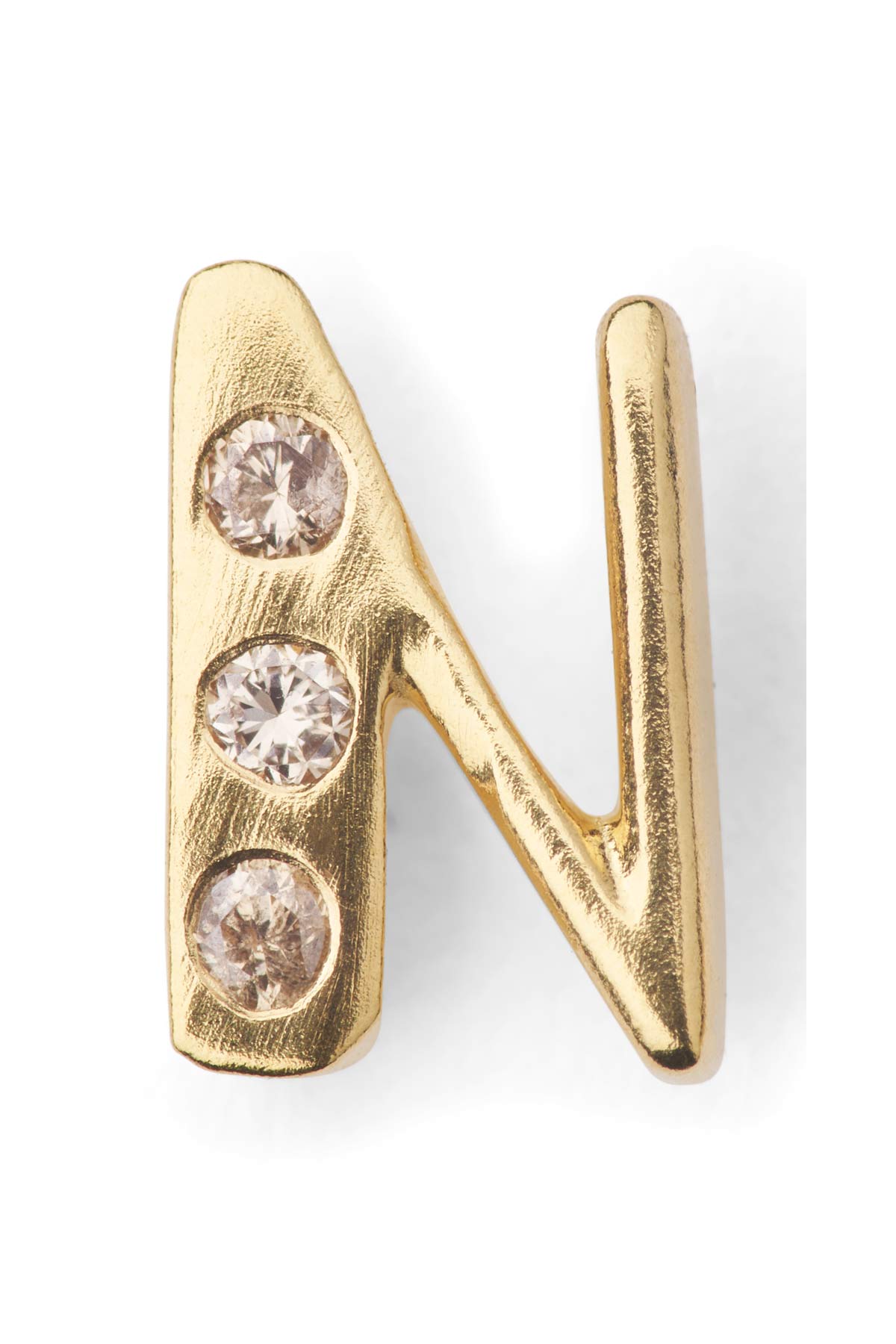Diamond letter ear stud - Rabens Momento I Gold w/ Champaign diamond
