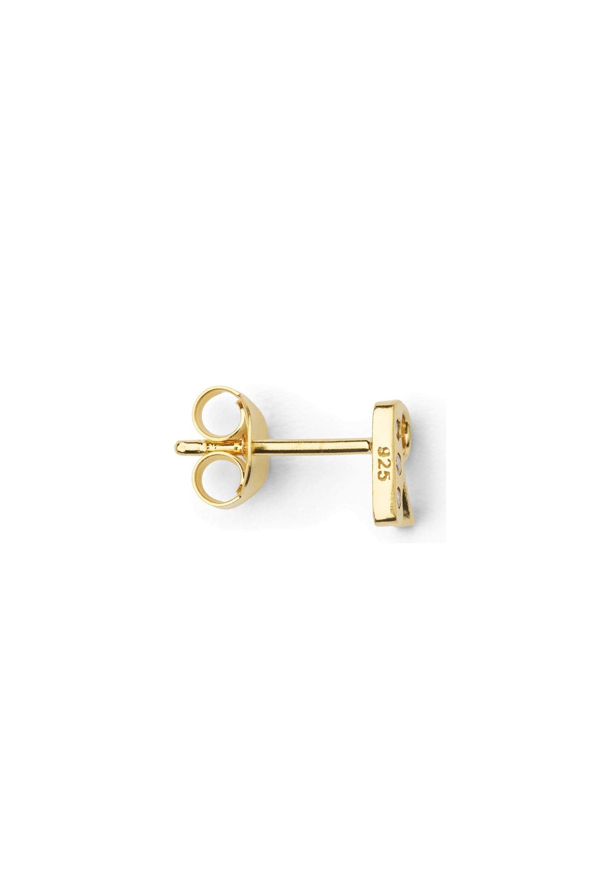 Diamond letter ear stud - Rabens Momento I Gold w/ Champagne diamond
