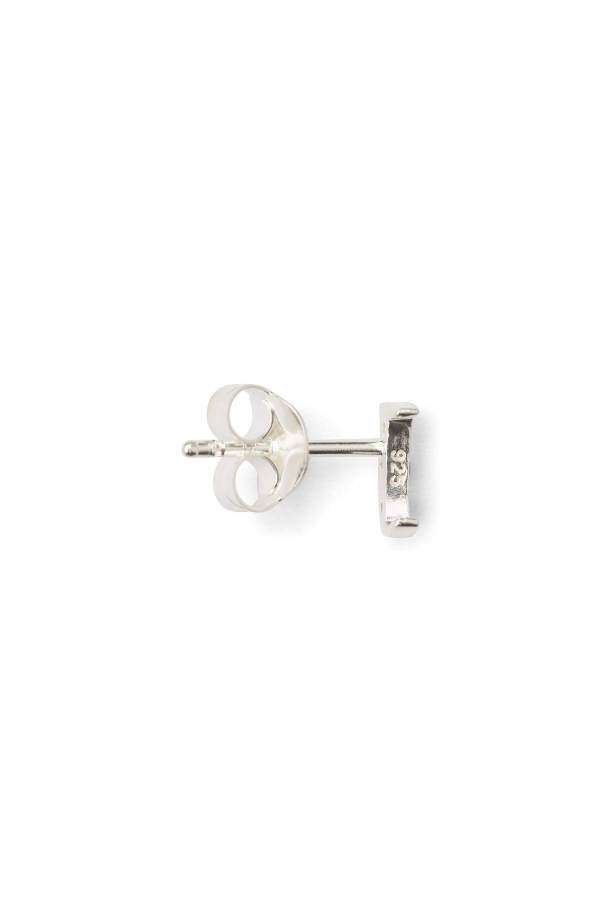 Diamond letter ear stud - Rabens Momento I Silver w/ Champagne diamond