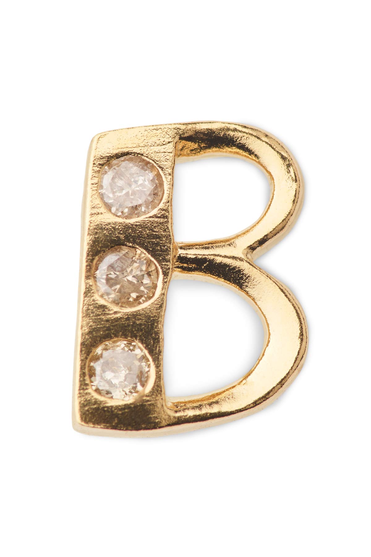 Diamond letter ear stud - Rabens Momento I Gold w/ Champaign diamond