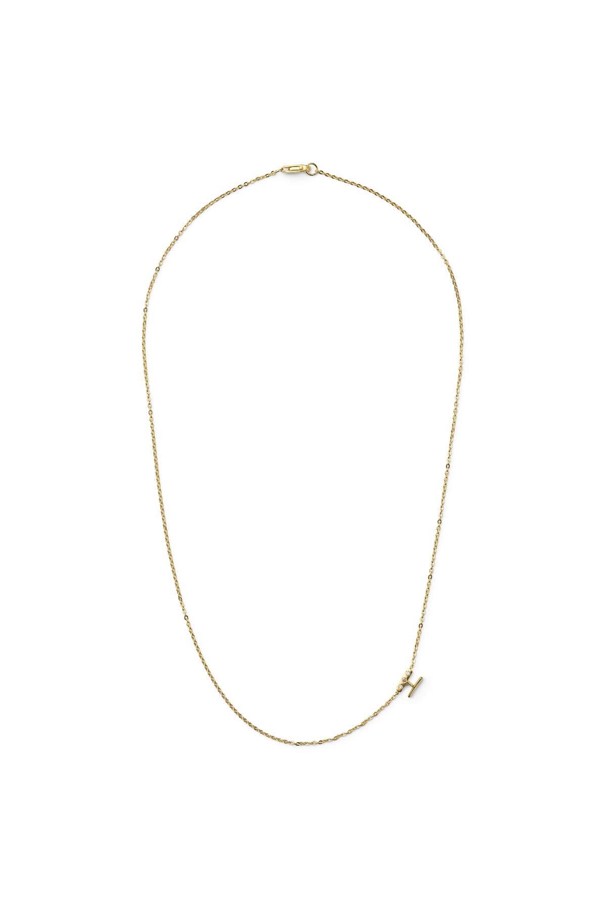 Diamond letter necklace - Rabens Momento I Gold w/ Champagne diamond