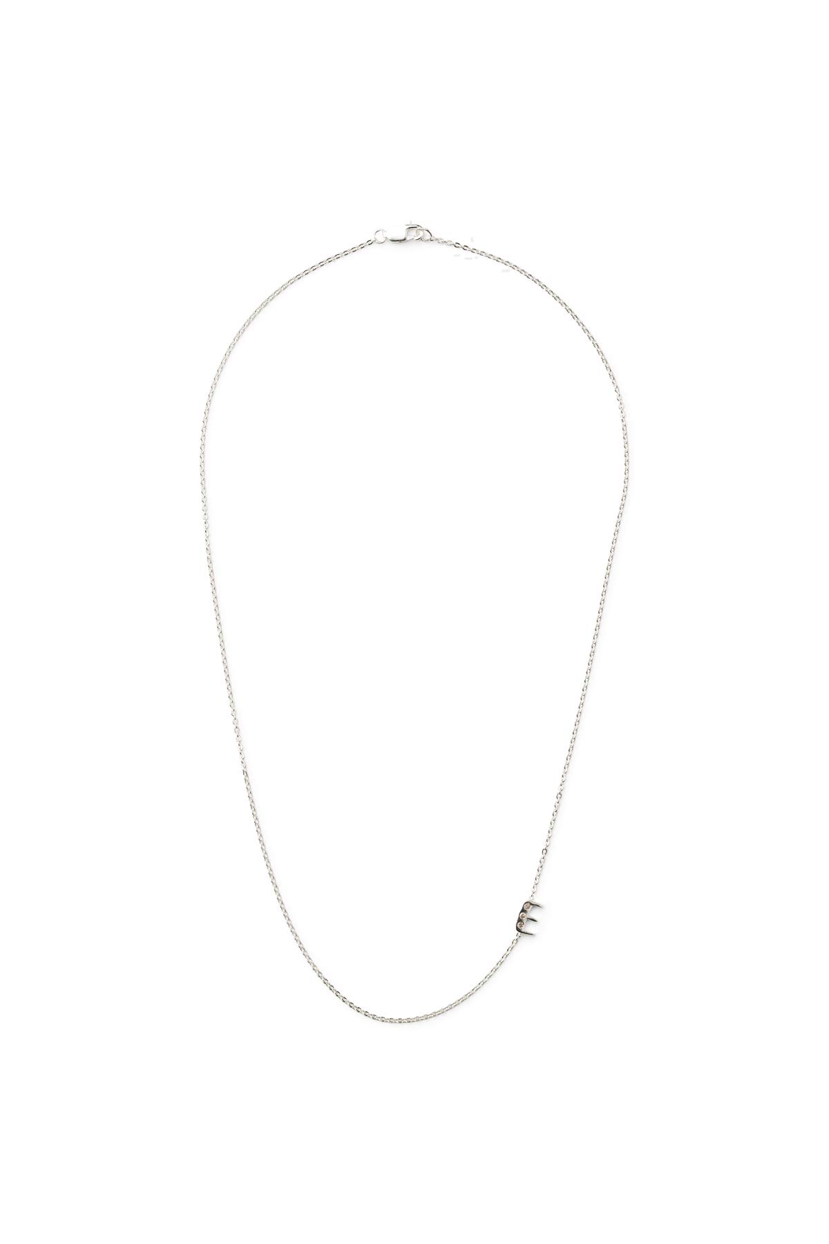 Diamond letter necklace - Rabens Momento I Silver w/ Champagne diamond