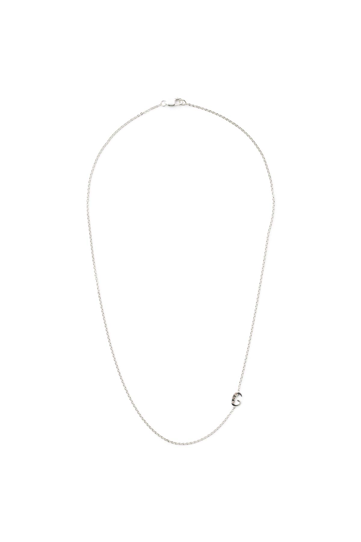 Diamond letter necklace - Rabens Momento I Silver w/ Champagne diamond