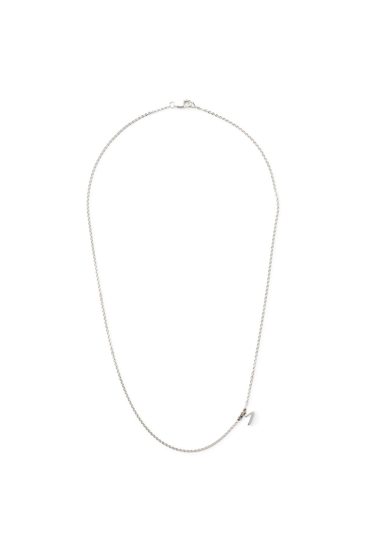 Diamond letter necklace - Rabens Momento I Silver w/ Champagne diamond