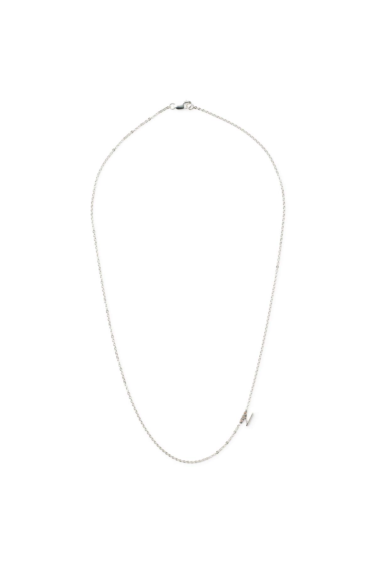Diamond letter necklace - Rabens Momento I Silver w/ Champagne diamond