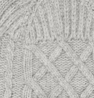Baze - Patchwork knit cropped sweater I Light grey melange