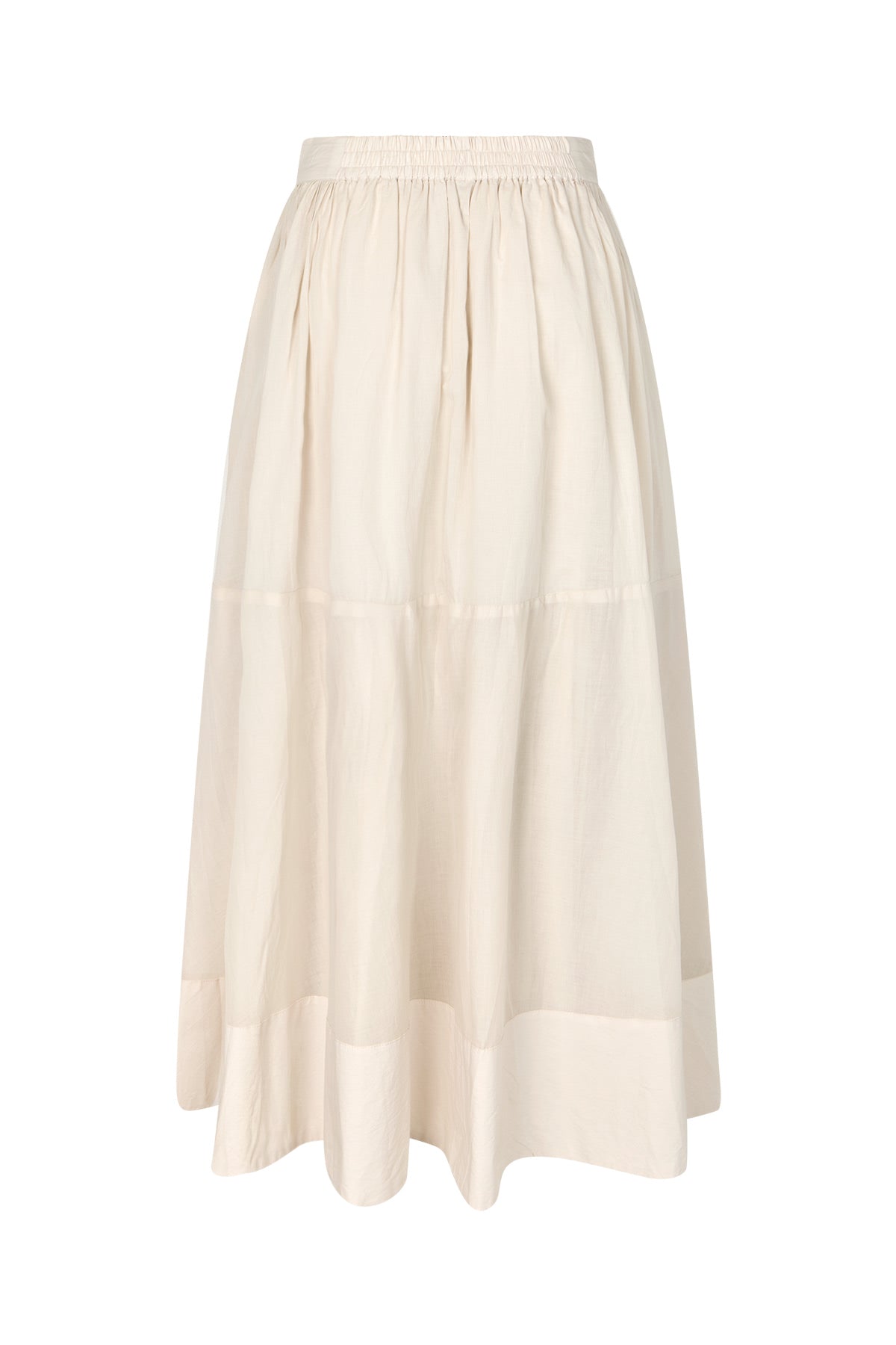 Dema - Poplin full layered skirt I Clay