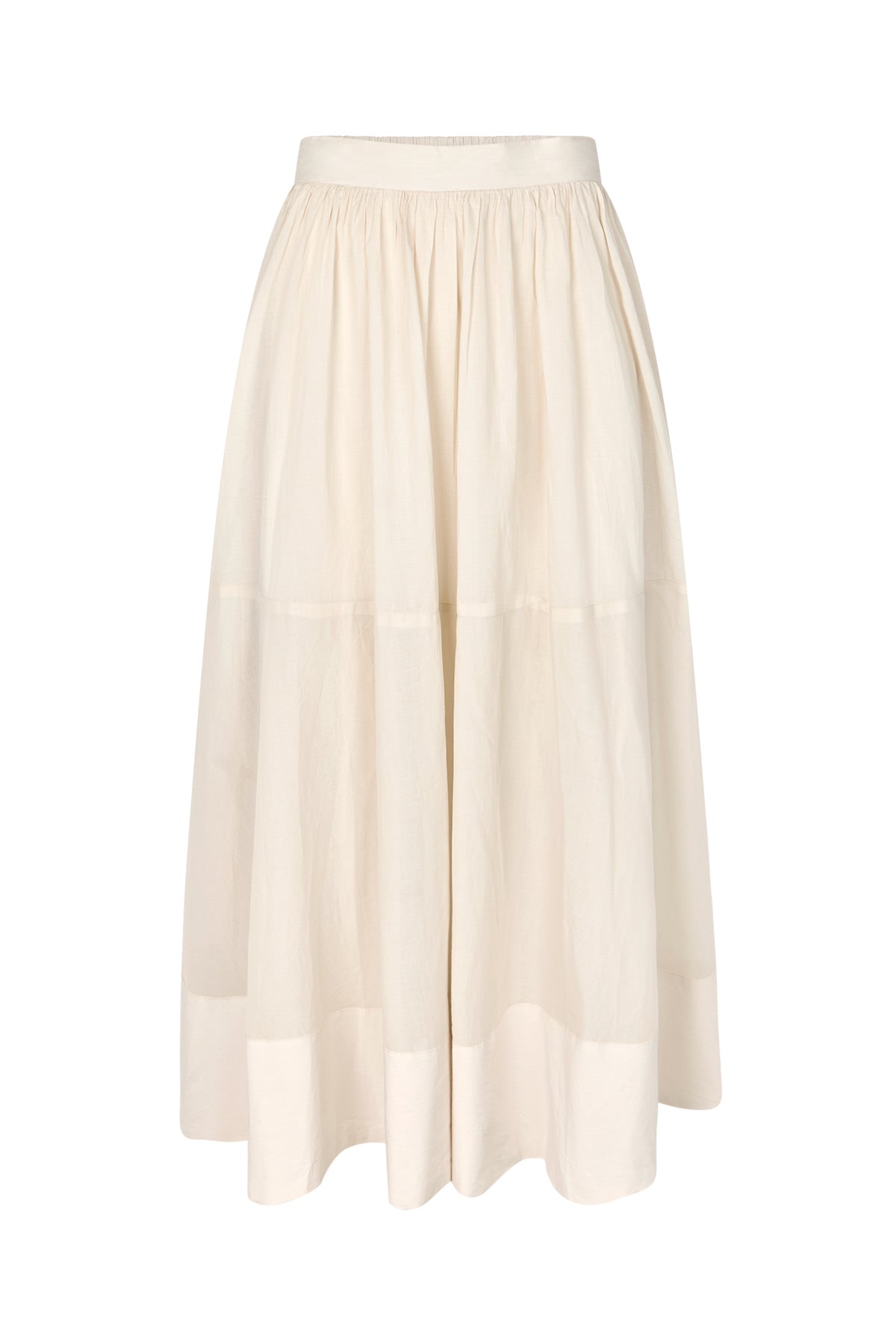Dema - Poplin full layered skirt I Clay