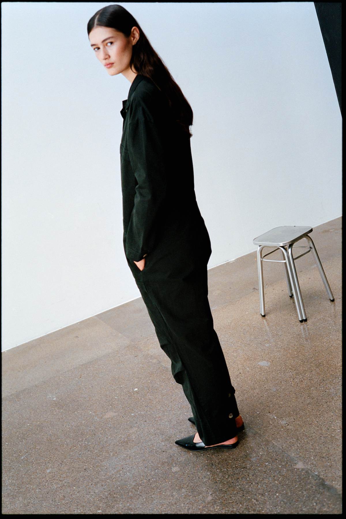 Jozette - Canvas light jumpsuit I Faded black