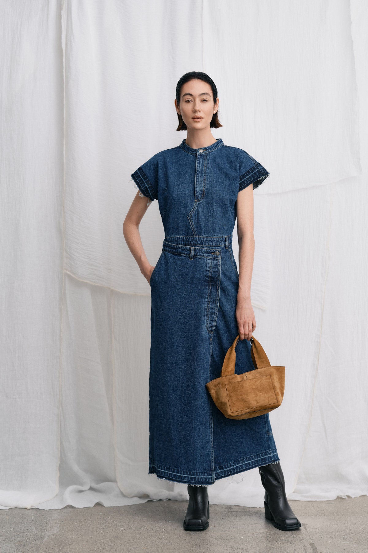 Shalom - Heavy suede mini bag I Whiskey