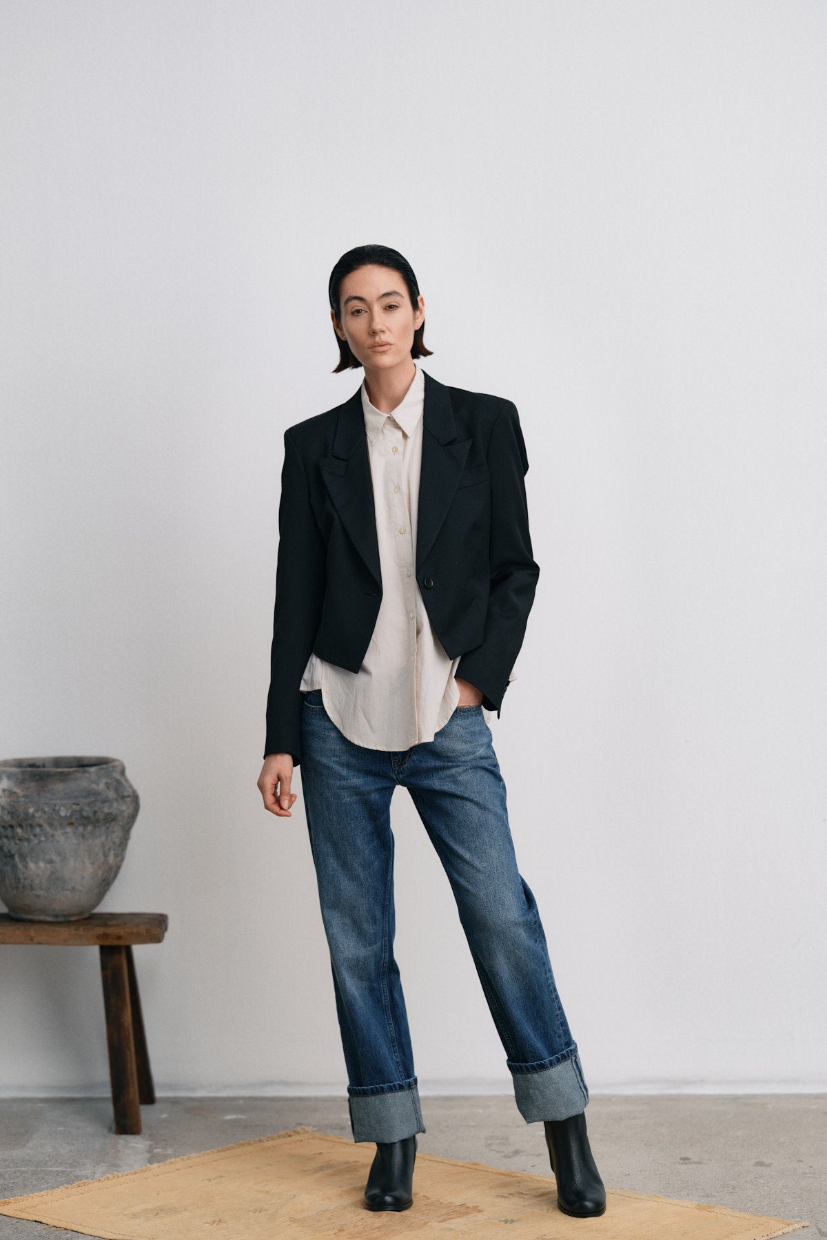 Lorelei - Denim loose fit pants I Dark indigo