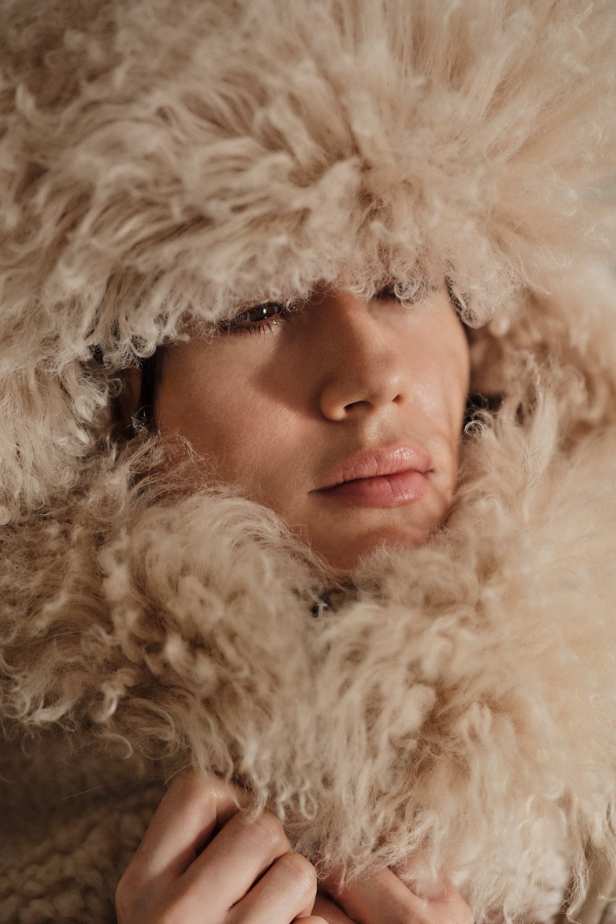Stacia - Duo shearling jacket I Chalk