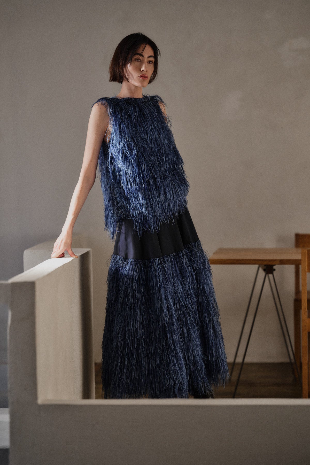 Magna - Plume combo full skirt I PRE-ORDER I Navy
