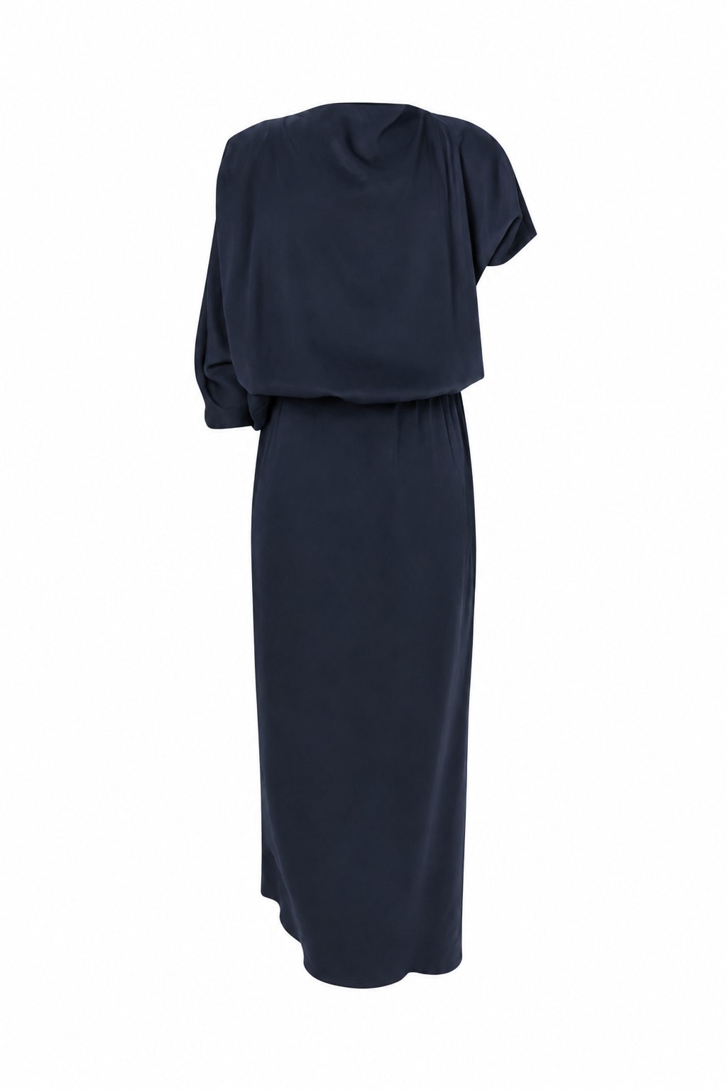 Mila - Ripple drape dress I Dark Blue