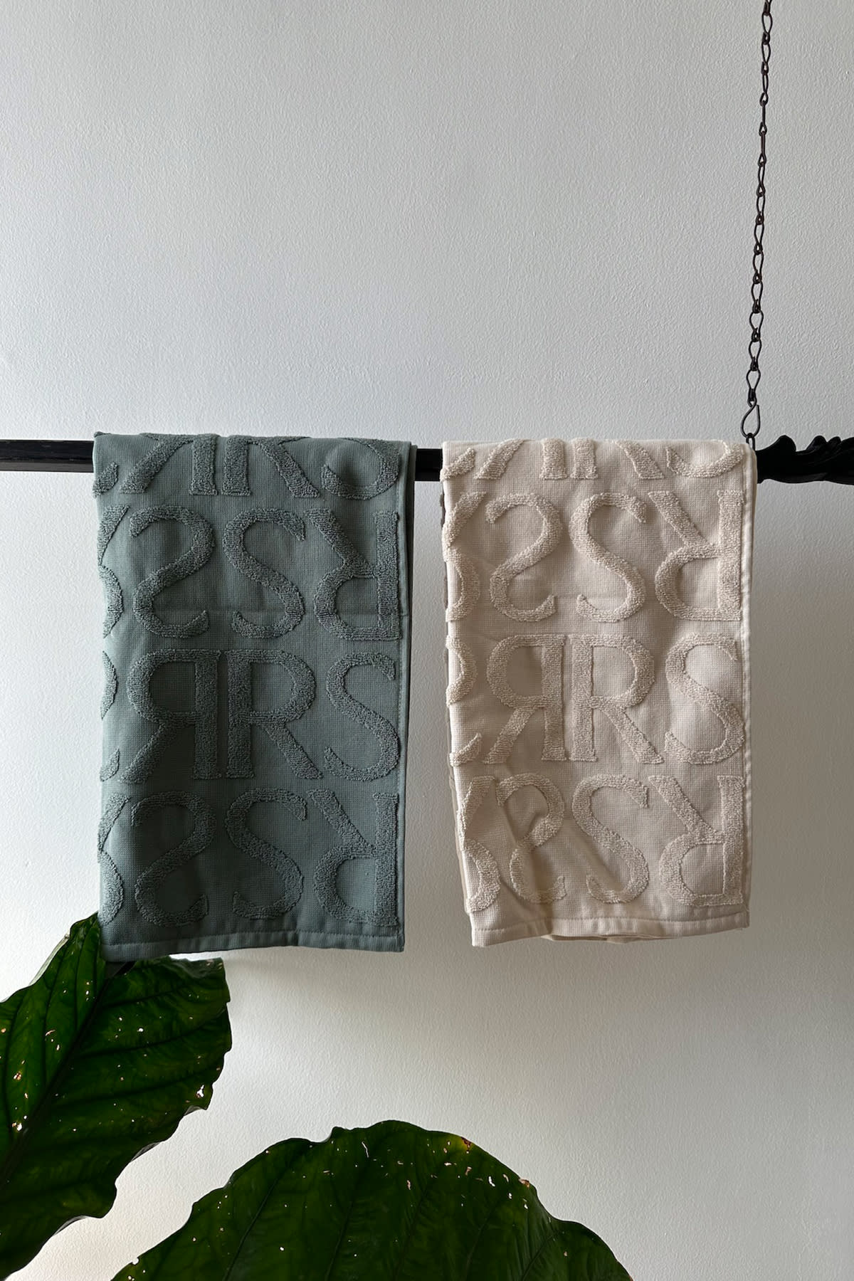Monogram hand towel - Hand towel 50x80 cm I Sage
