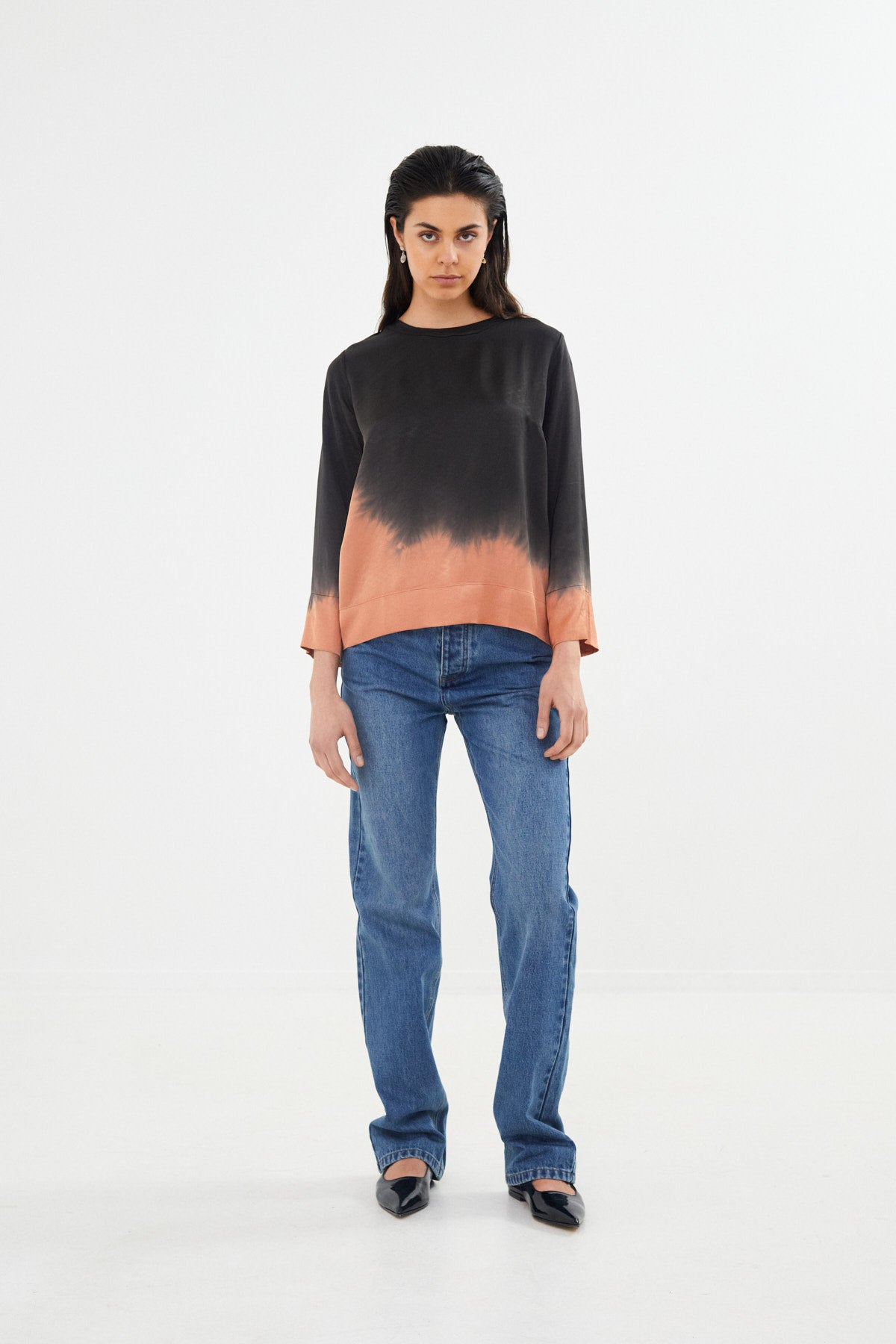 Herta - Coastal 3/4 sleeve top I Burgundy chalk combo