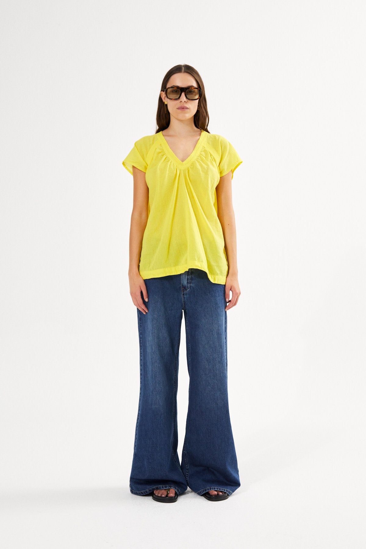 Dipsy - Cotton V-neck top I Black