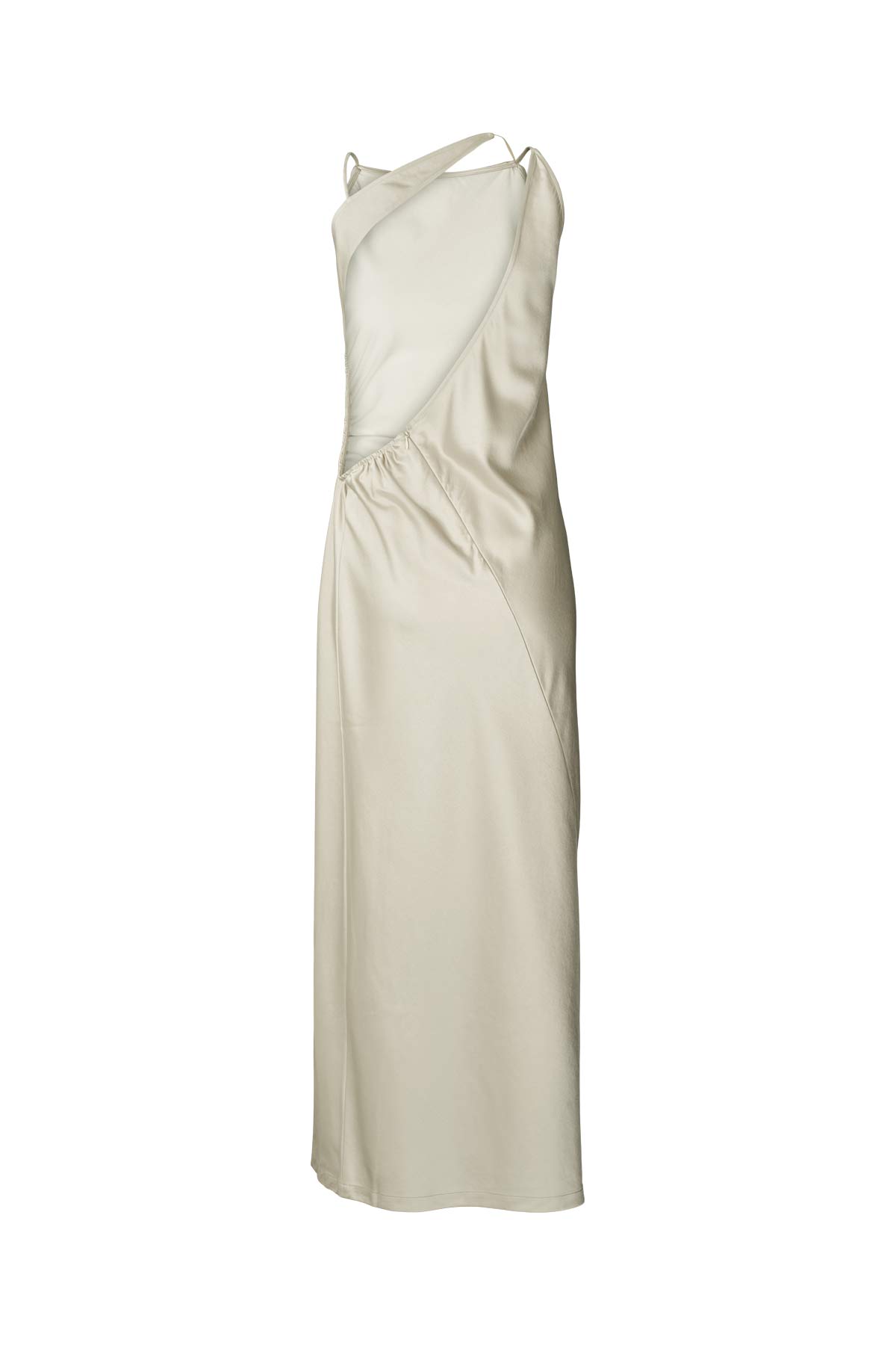 Pandora - Techno drape fitted dress I Oyster