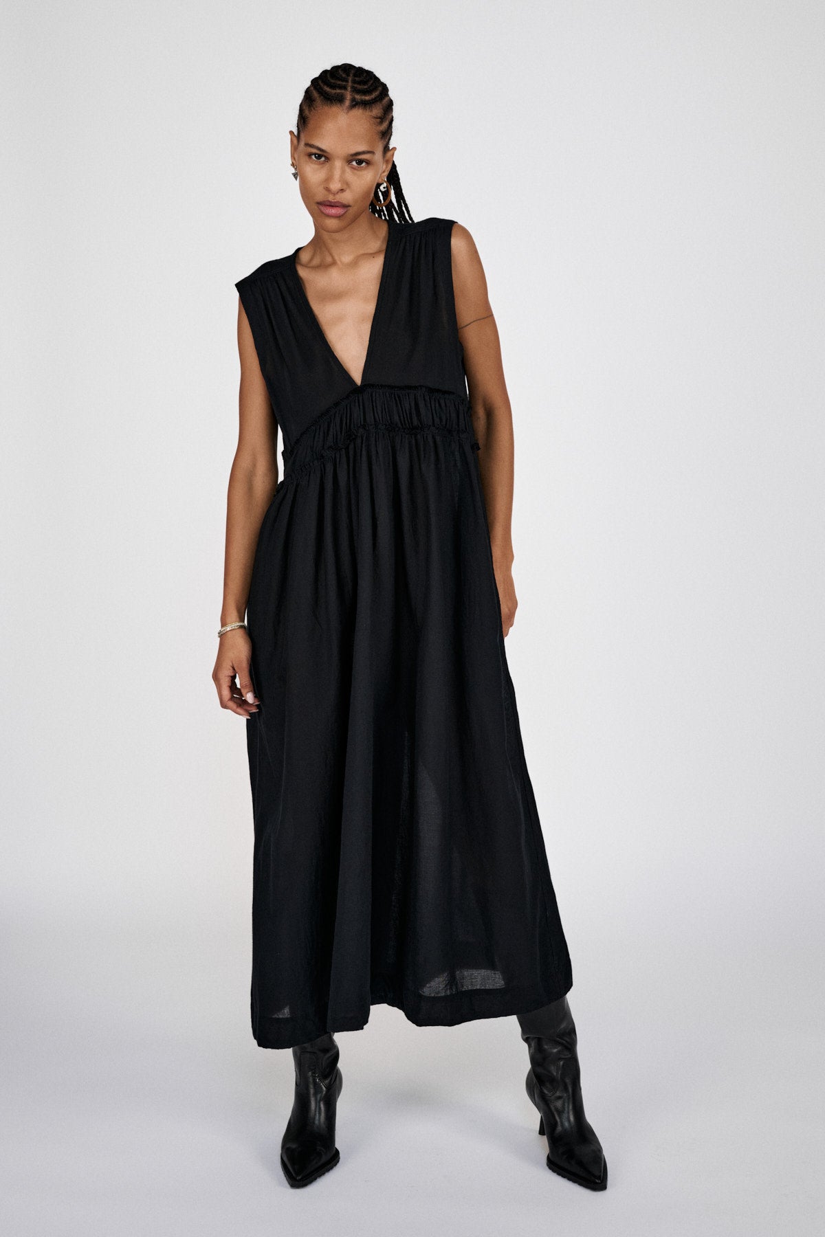 Harmonie - Cotton long dress I Black