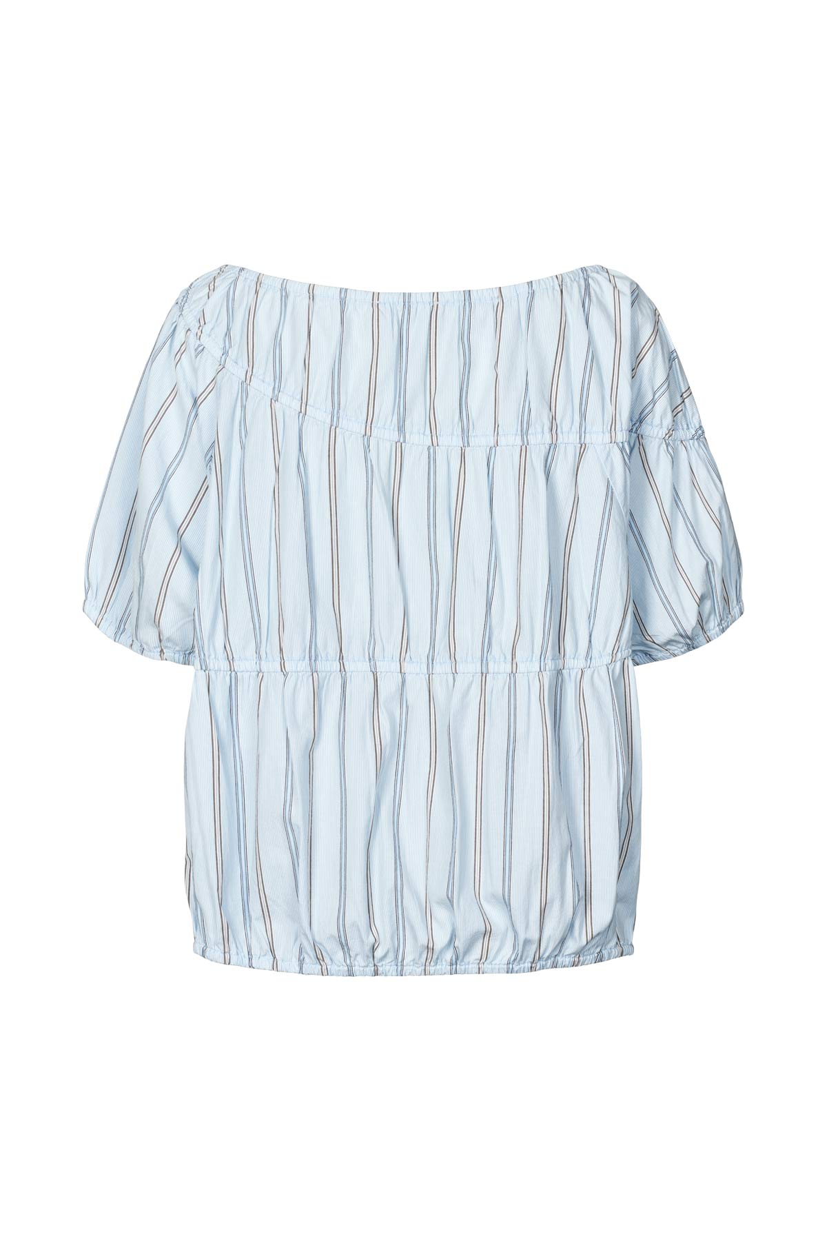 Lotte - Reverse stripe elasticated top I Blue pyjama stripe