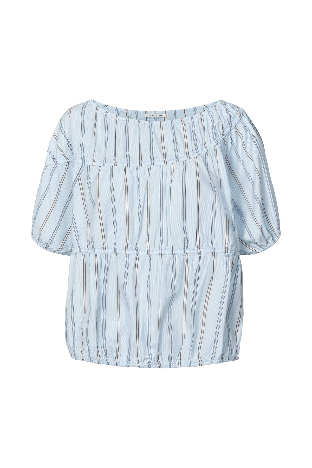 Lotte - Reverse stripe elasticated top I Blue pyjama stripe