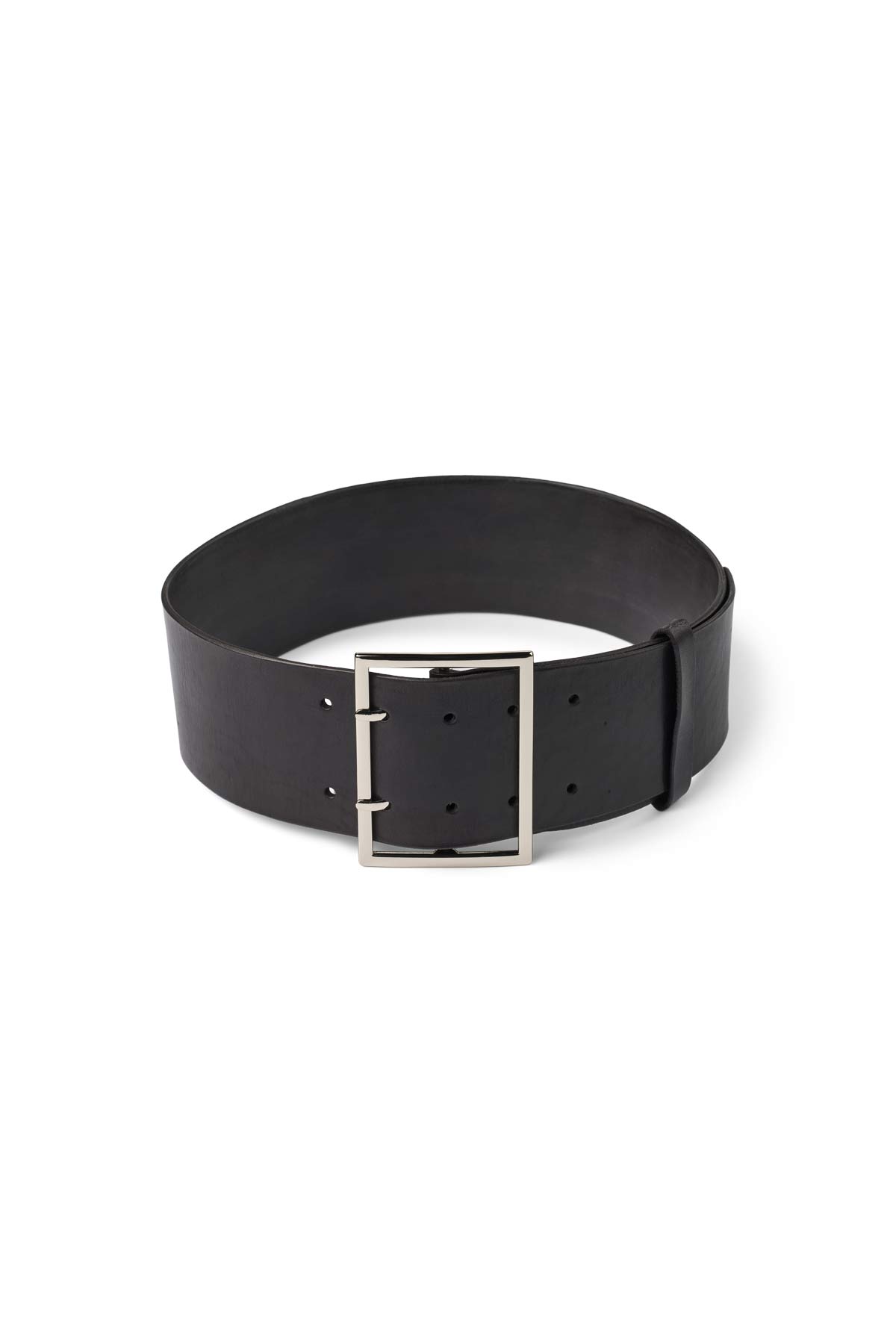 Gerde - Leather wide belt I Black