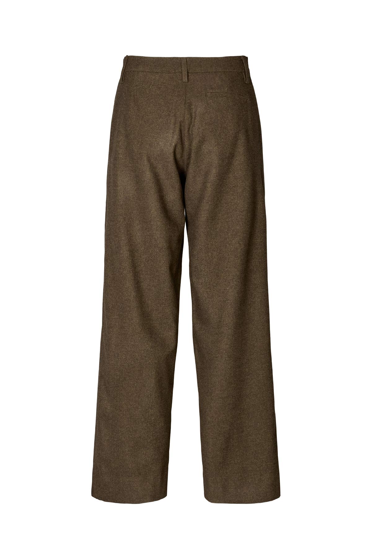 Kesia - Mini herringbone pants I Dark brown