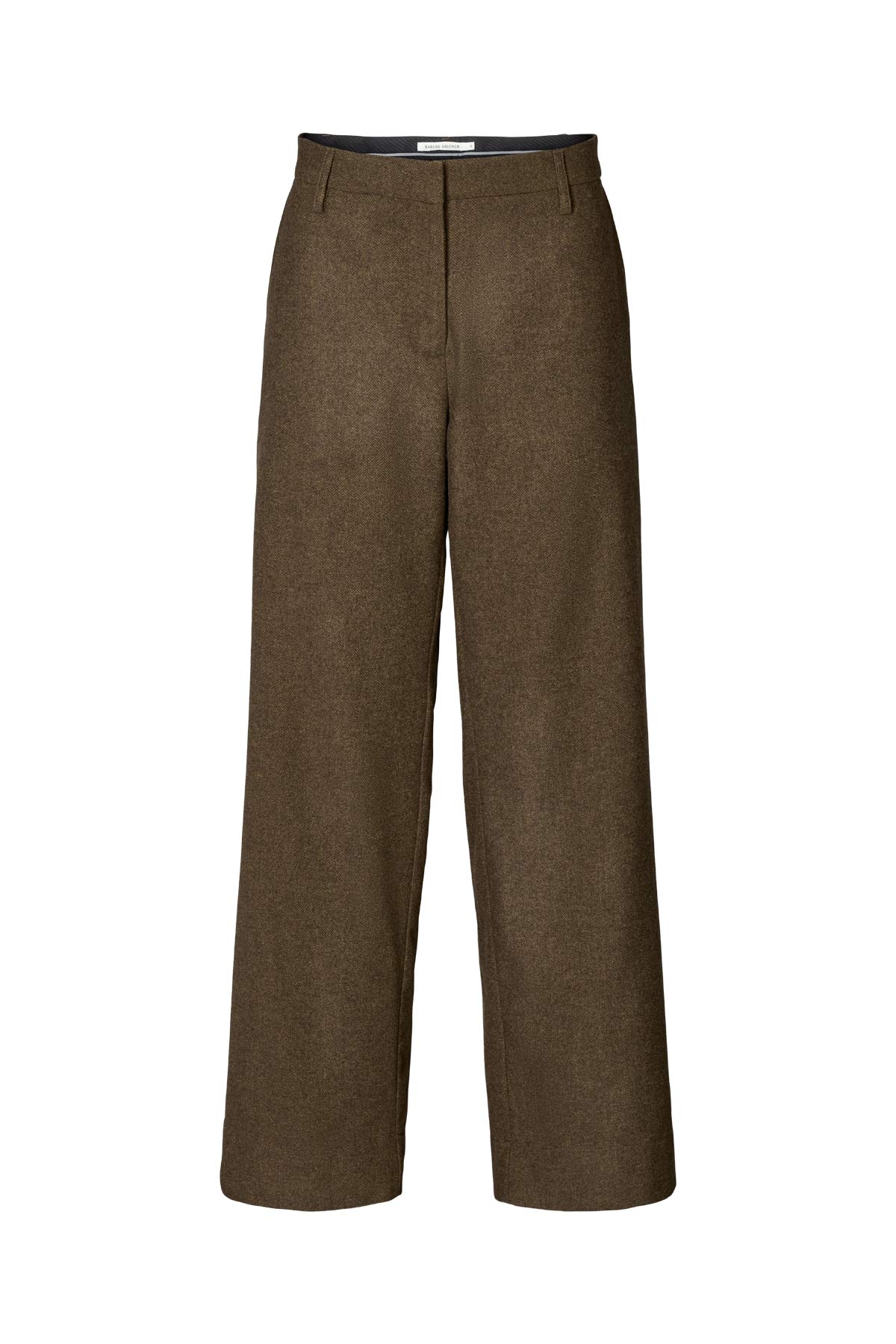 Kesia - Mini herringbone pants I Dark brown