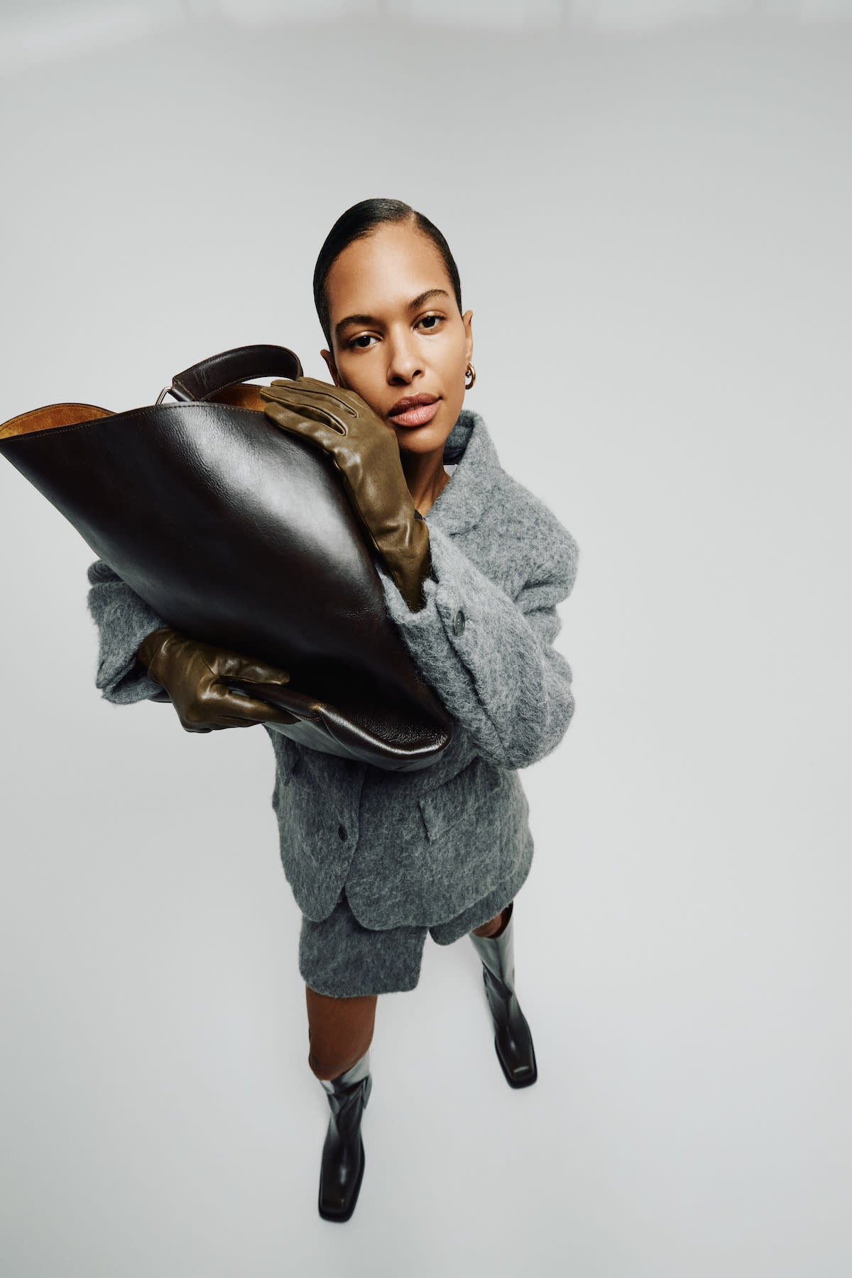 Nyara - Fuzzy jacket I Grey melange