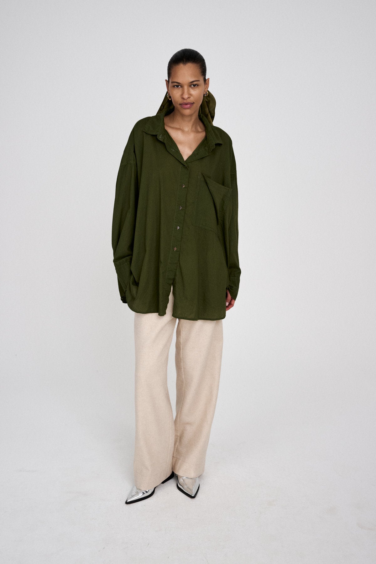 Noah - Cotton oversized shirt I Dark brown