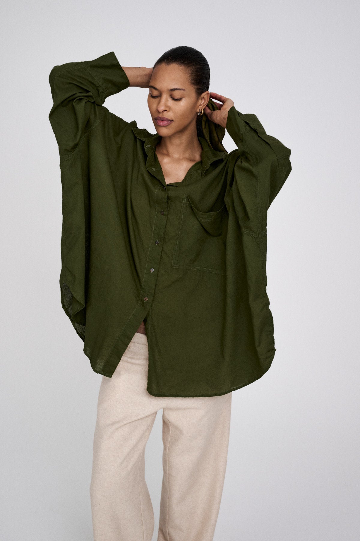 Noah - Cotton oversized shirt I Dark brown