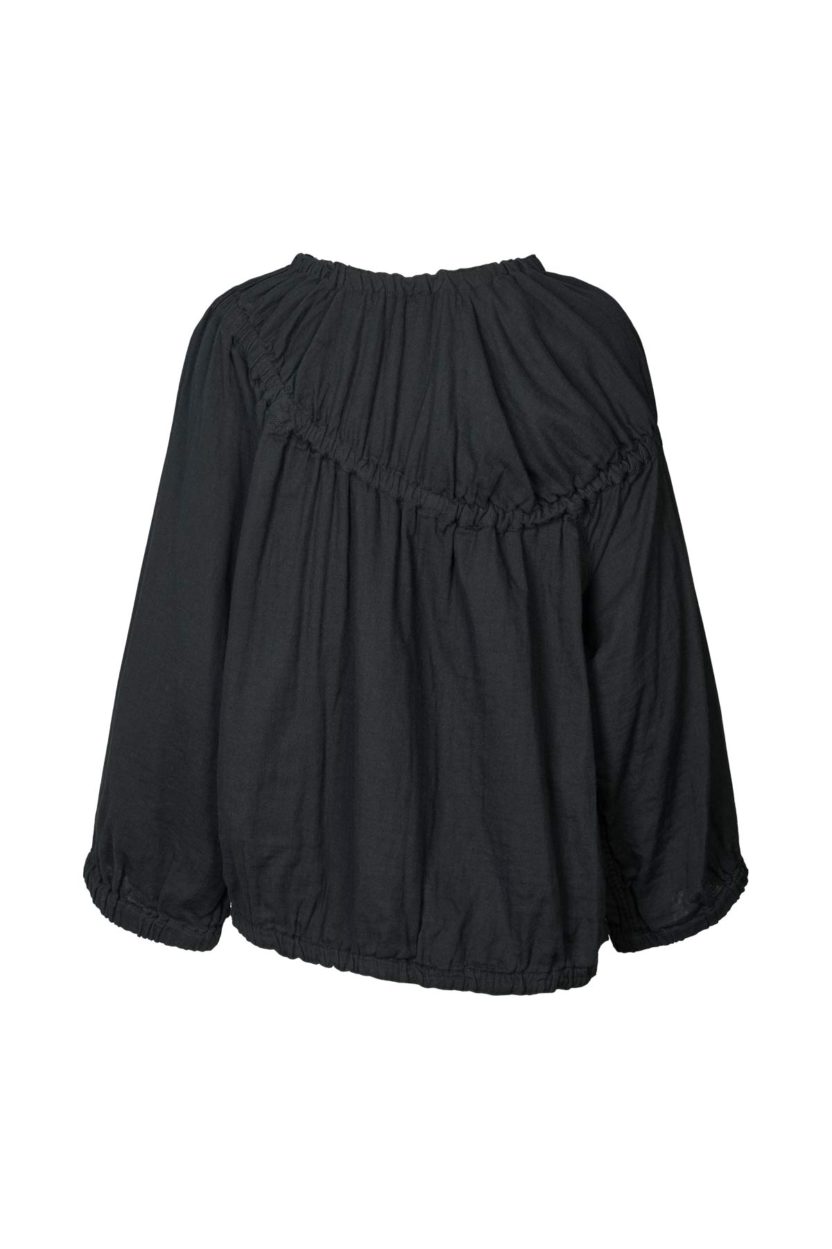 Lotte - Cotton dbl elasticated top I Black