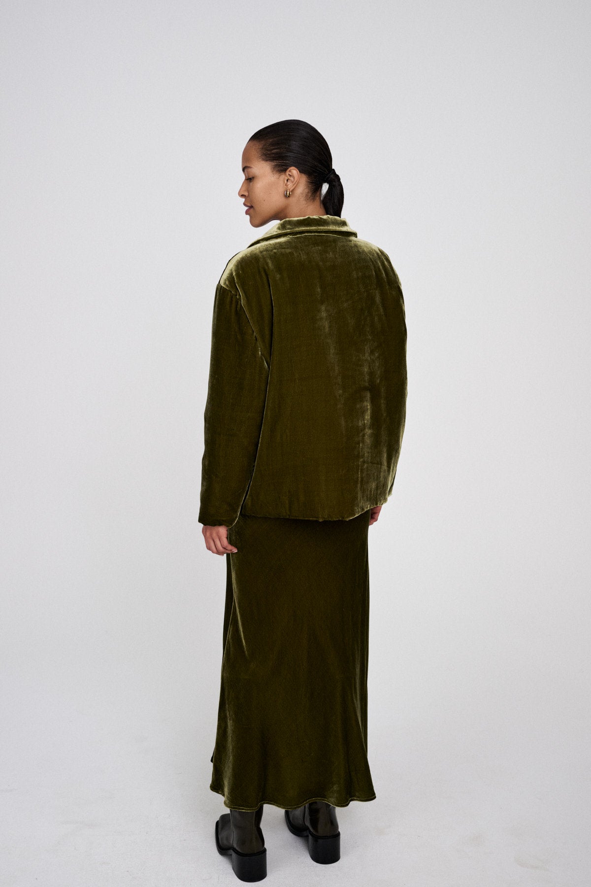 Santana - Velvet paded jacket I Olive