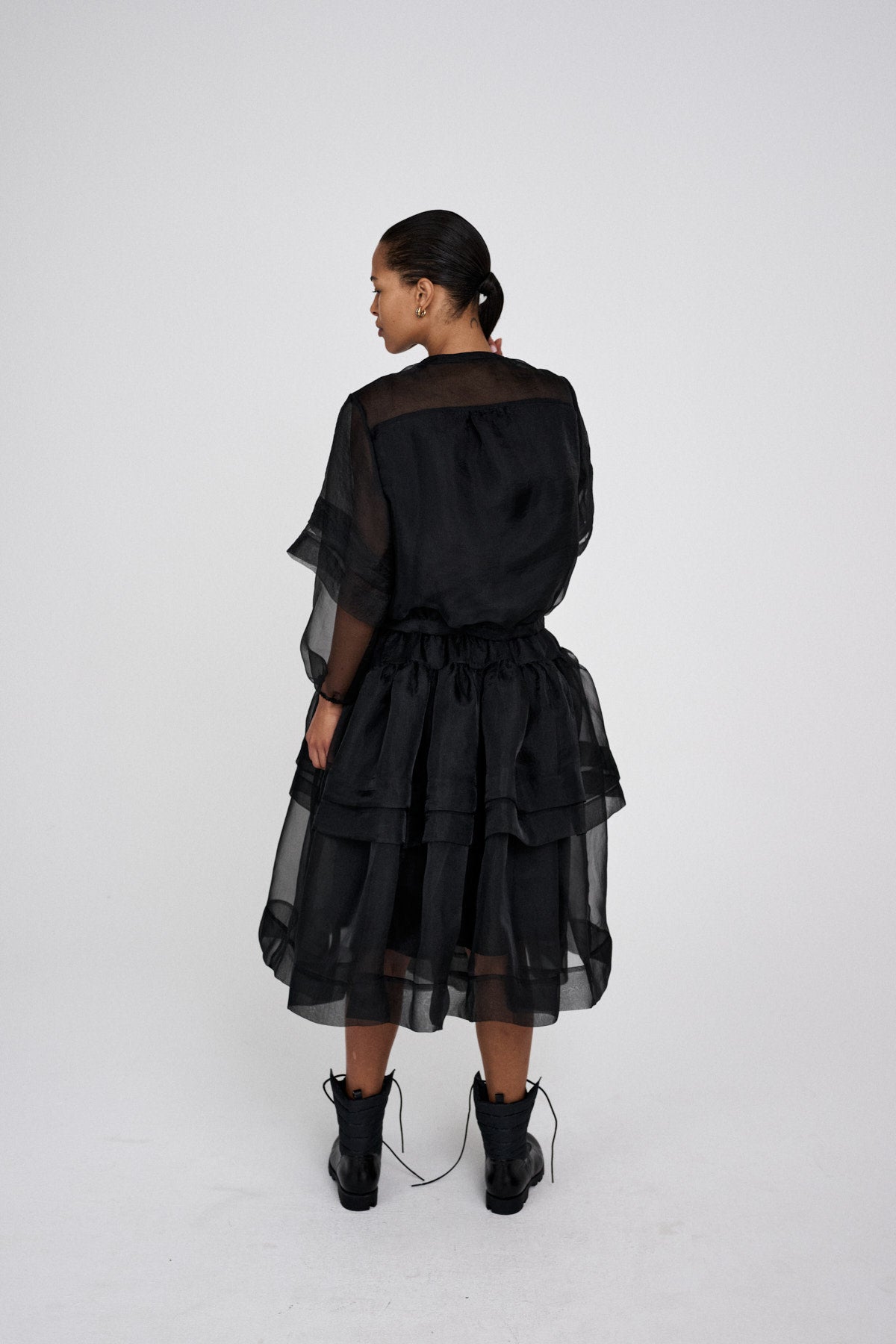 Everlyn - Organza layer shirt jacket I Black