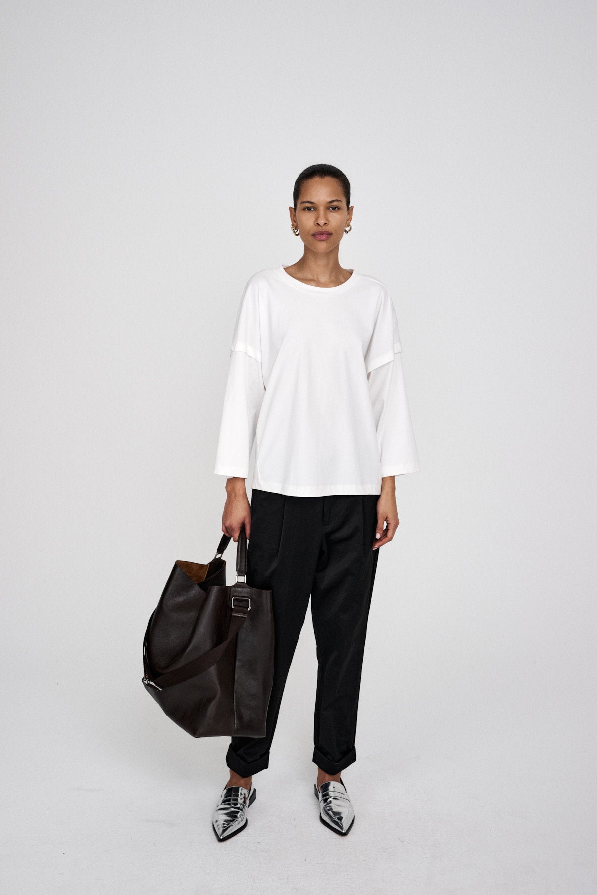 Laurah - FOT jersey 3/4 sleeve top I Faded black