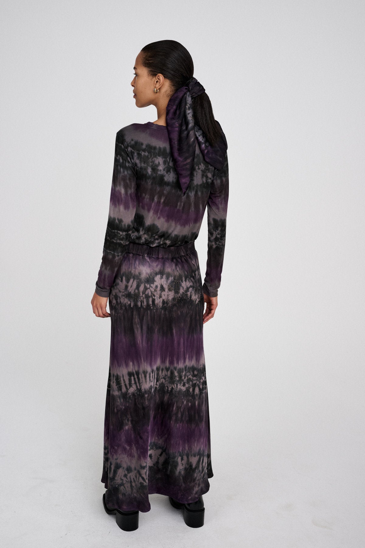 Willie - Arizona long A-line skirt I Purple combo