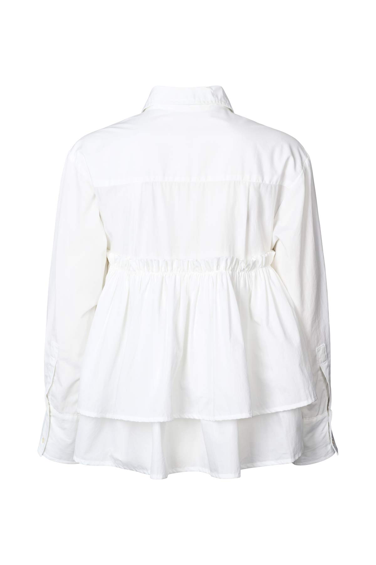 Shaker - Poplin frill shirt I White