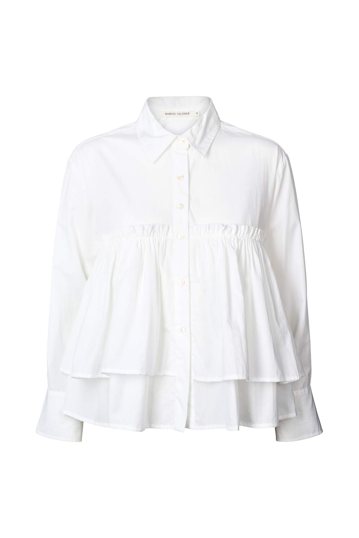 Shaker - Poplin frill shirt I White