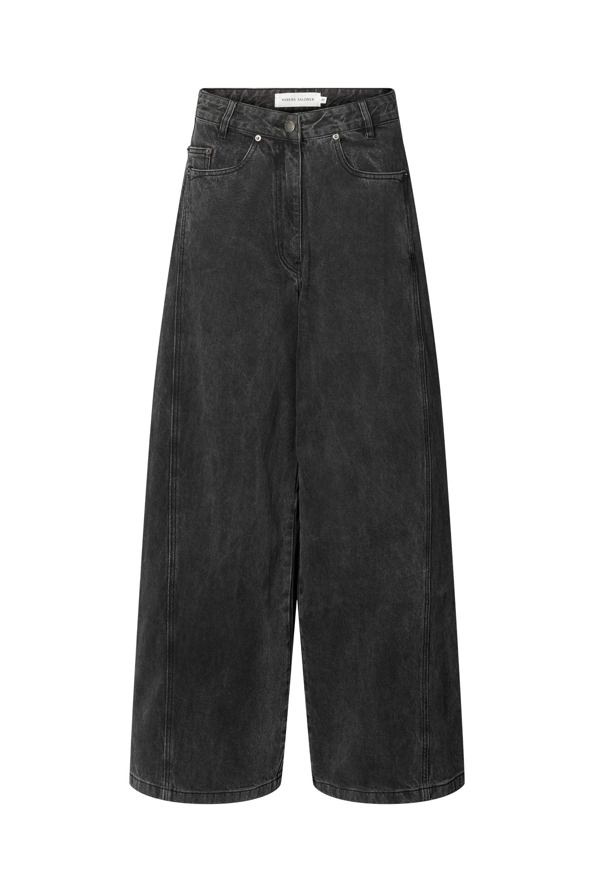 Lane - Denim black wide leg pants I Washed black denim