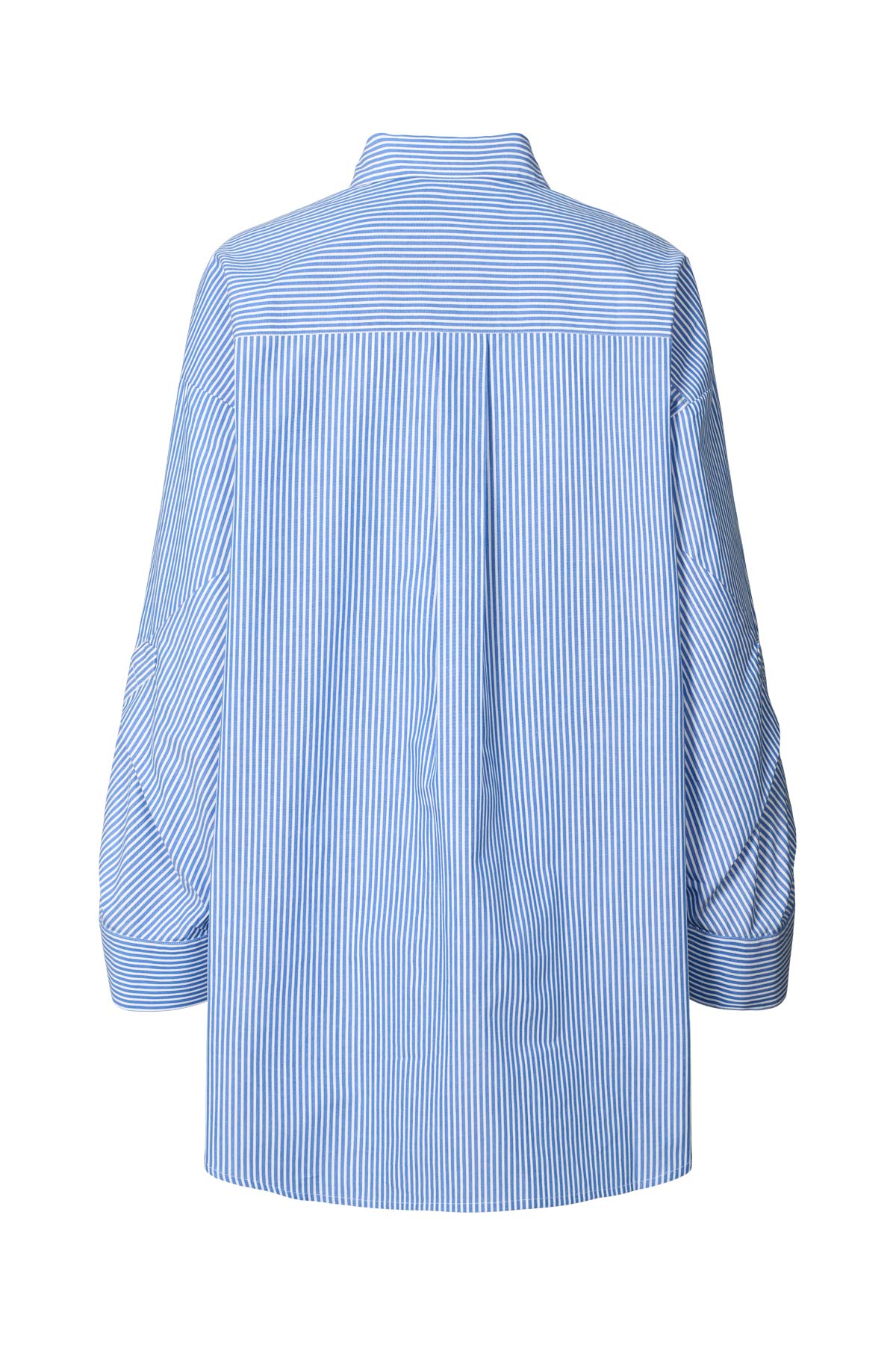 Bobbies - Quilt stripe oversize shirt I Blue white stripe